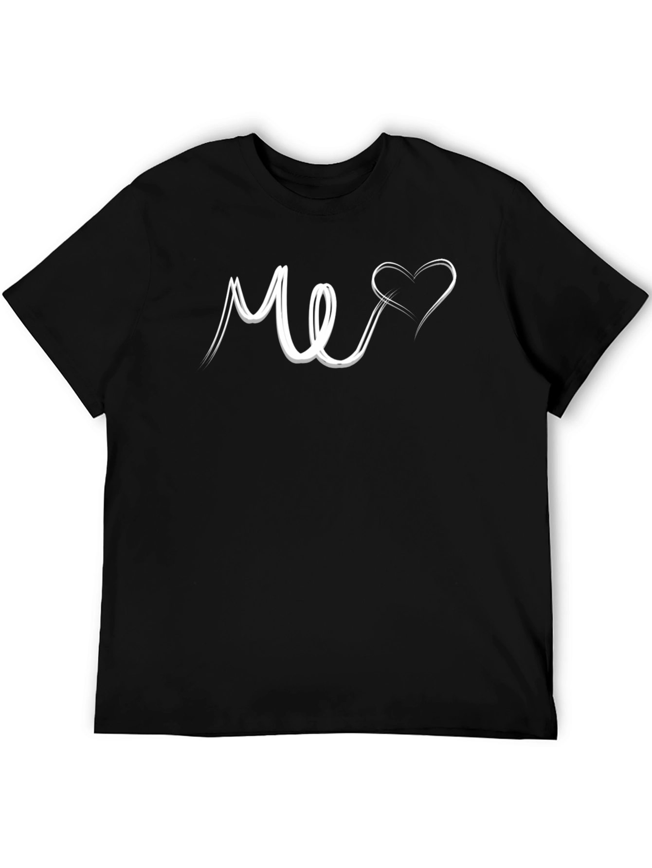 Black Me Heart Graphic Tee - Black Unisex T-Shirt view 5