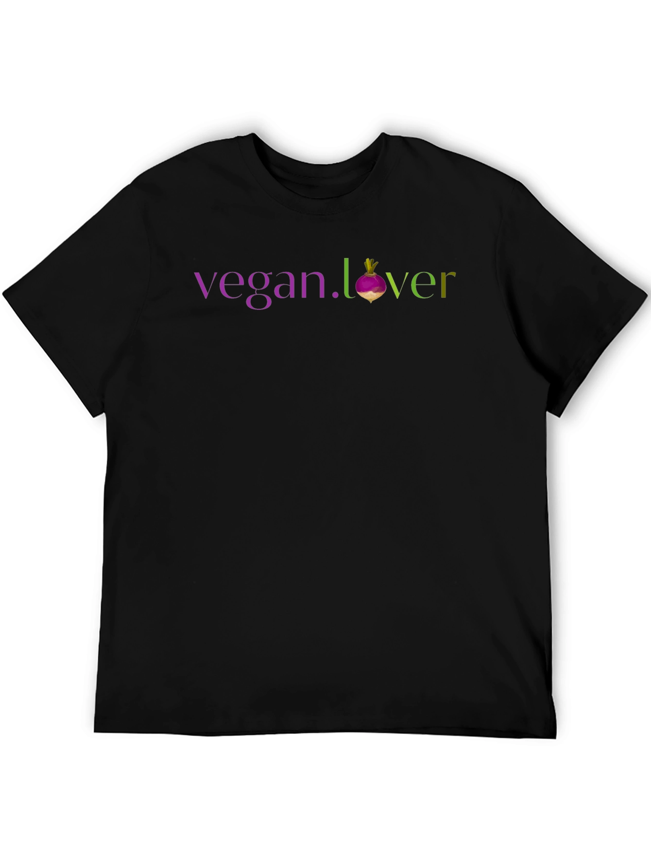 Black Vegan Lover T-Shirt - Unique Turnip Design view 5