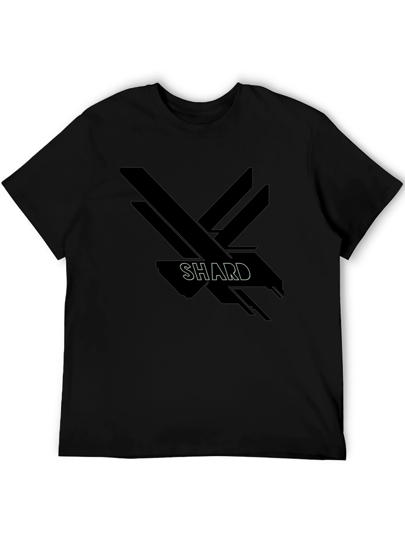 Black Abstract Shard Design Black Graphic T-Shirt view 5