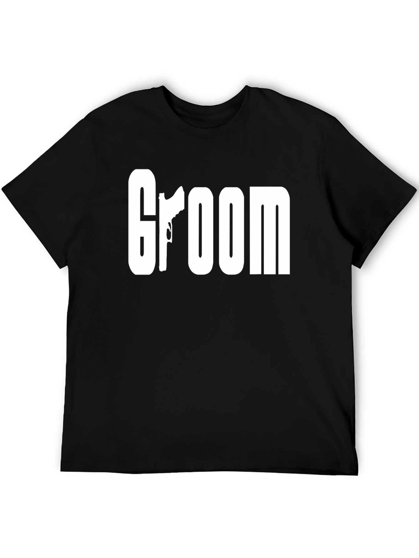 Black Groom Graphic Tee - Gun Silhouette Design view 5
