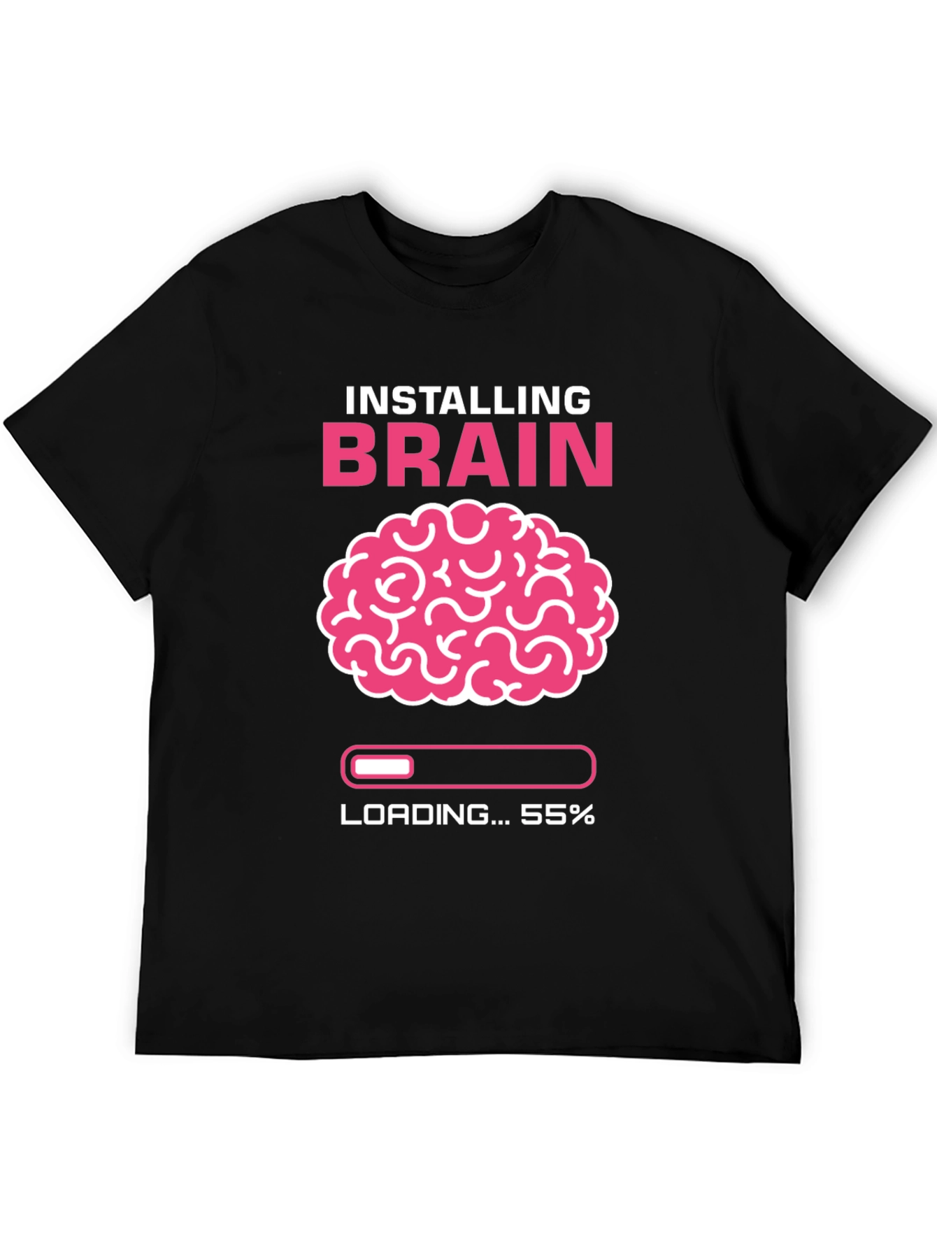 Black Installing Brain T-Shirt - Funny Nerd Tee view 5