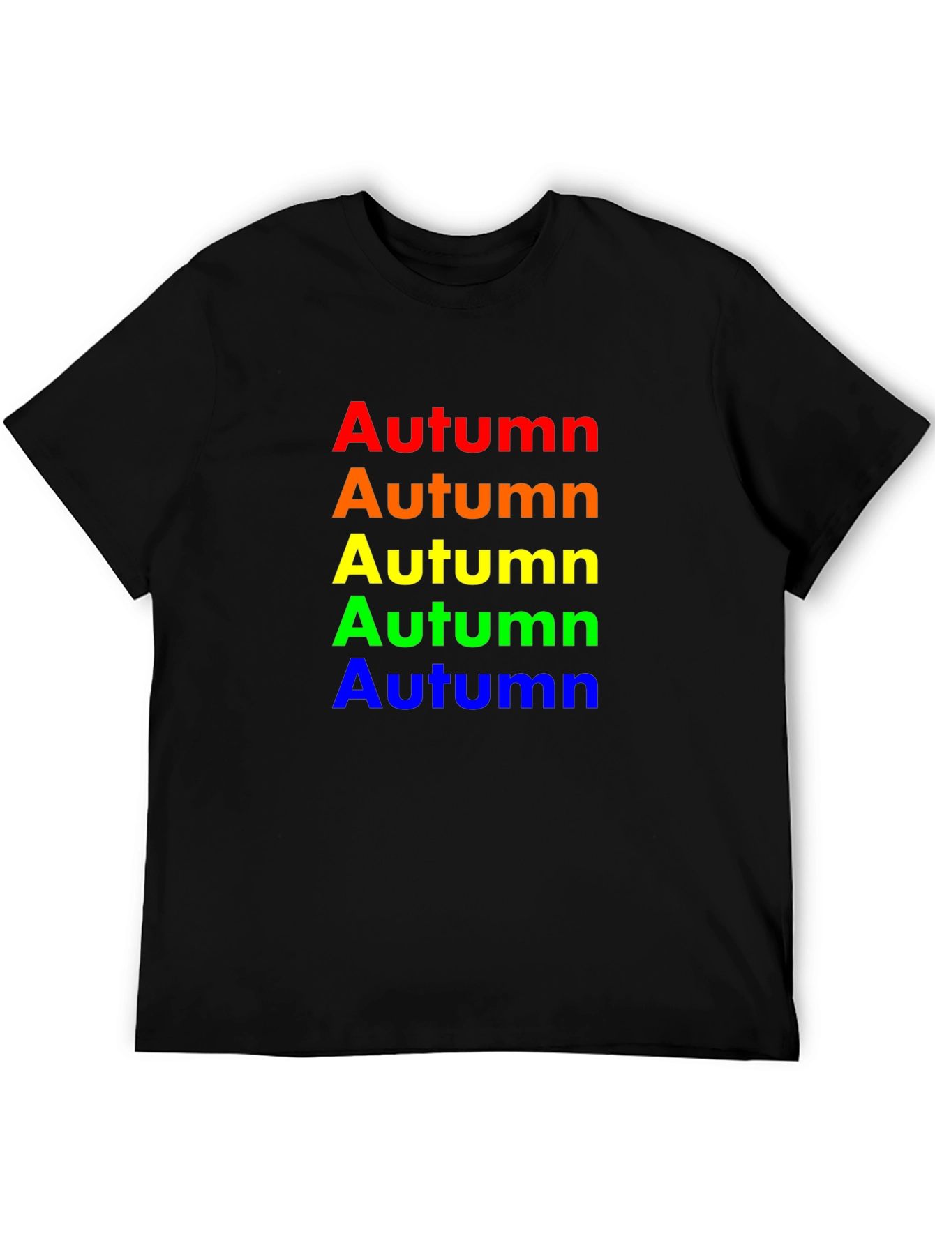 Black Rainbow Autumn T-Shirt - Soft Cotton Crew Neck Tee view 5