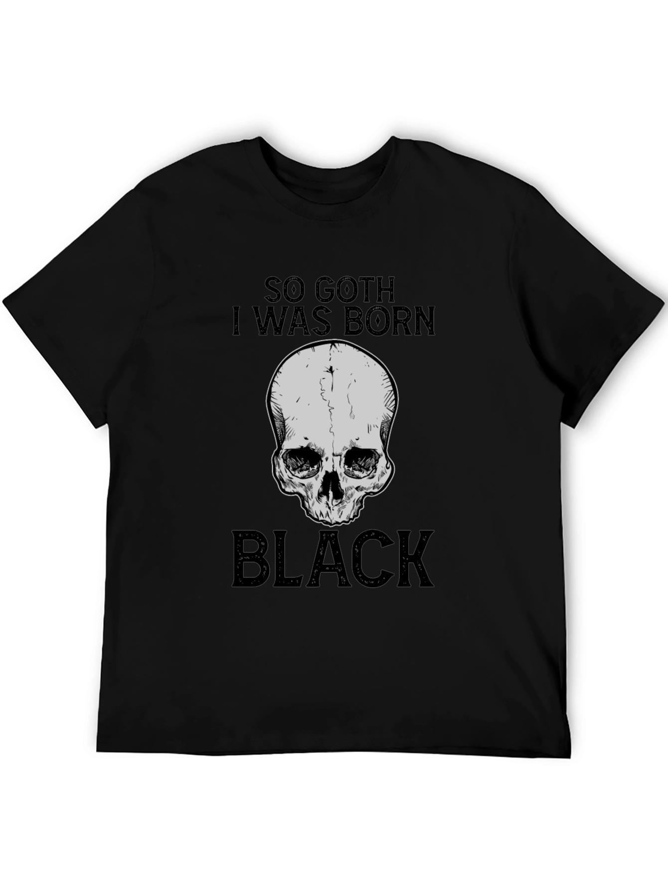 Black So Goth I Was Born Black T-Shirt - Skull Graphic Tee view 5