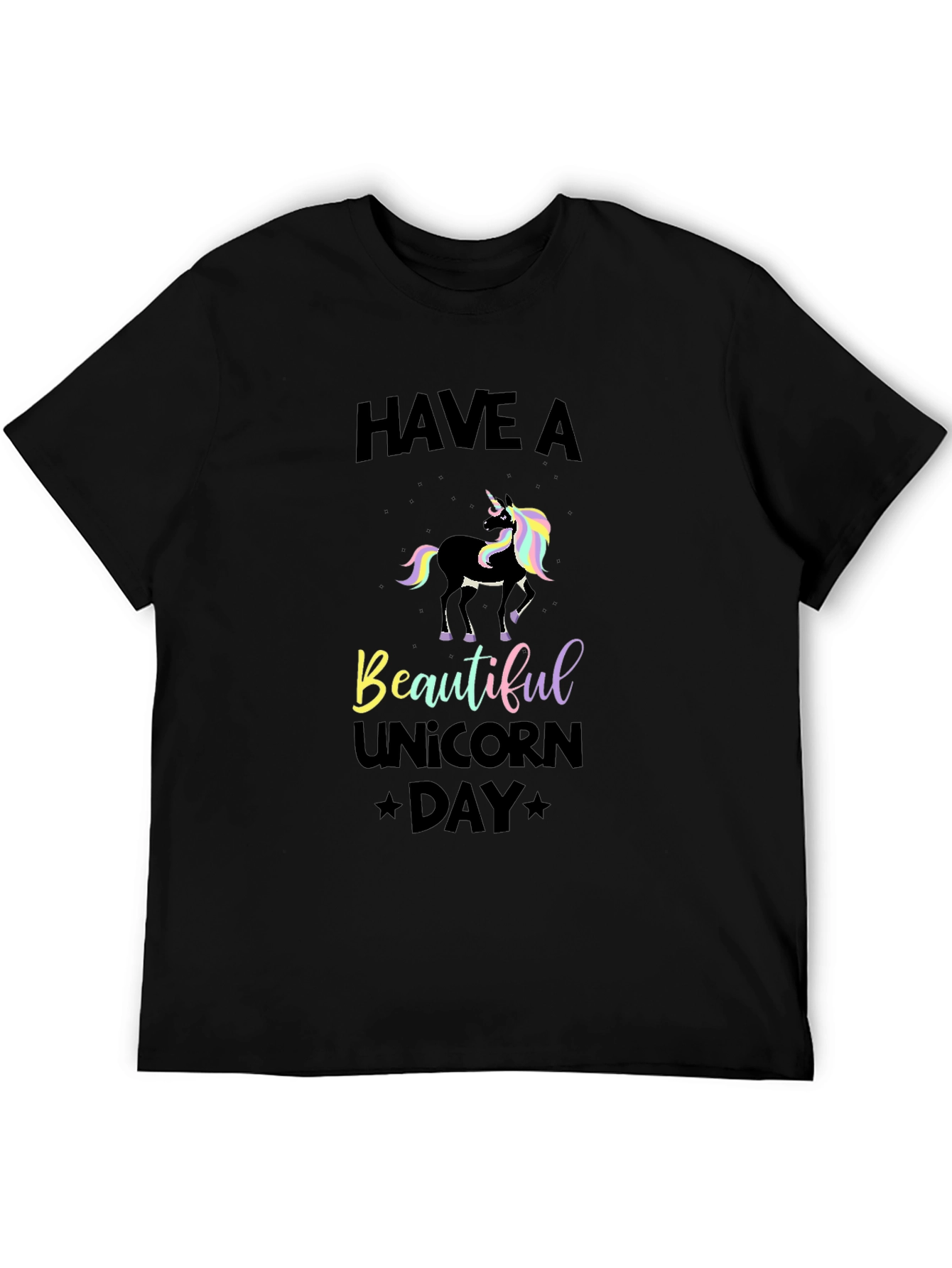 Black Unicorn Day Black T-Shirt view 5