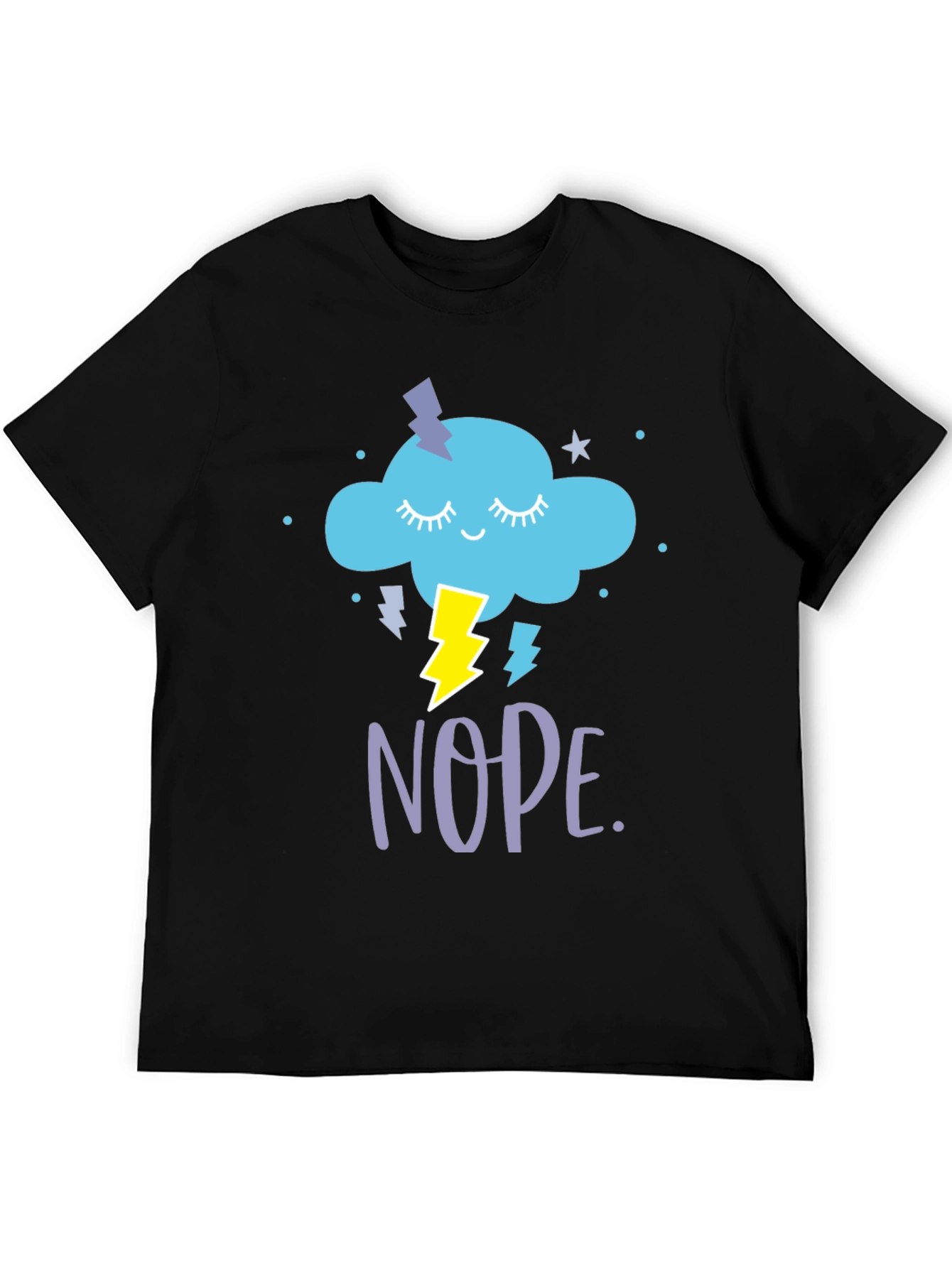 Black Nope Cloud T-Shirt - Funny Graphic Tee view 5
