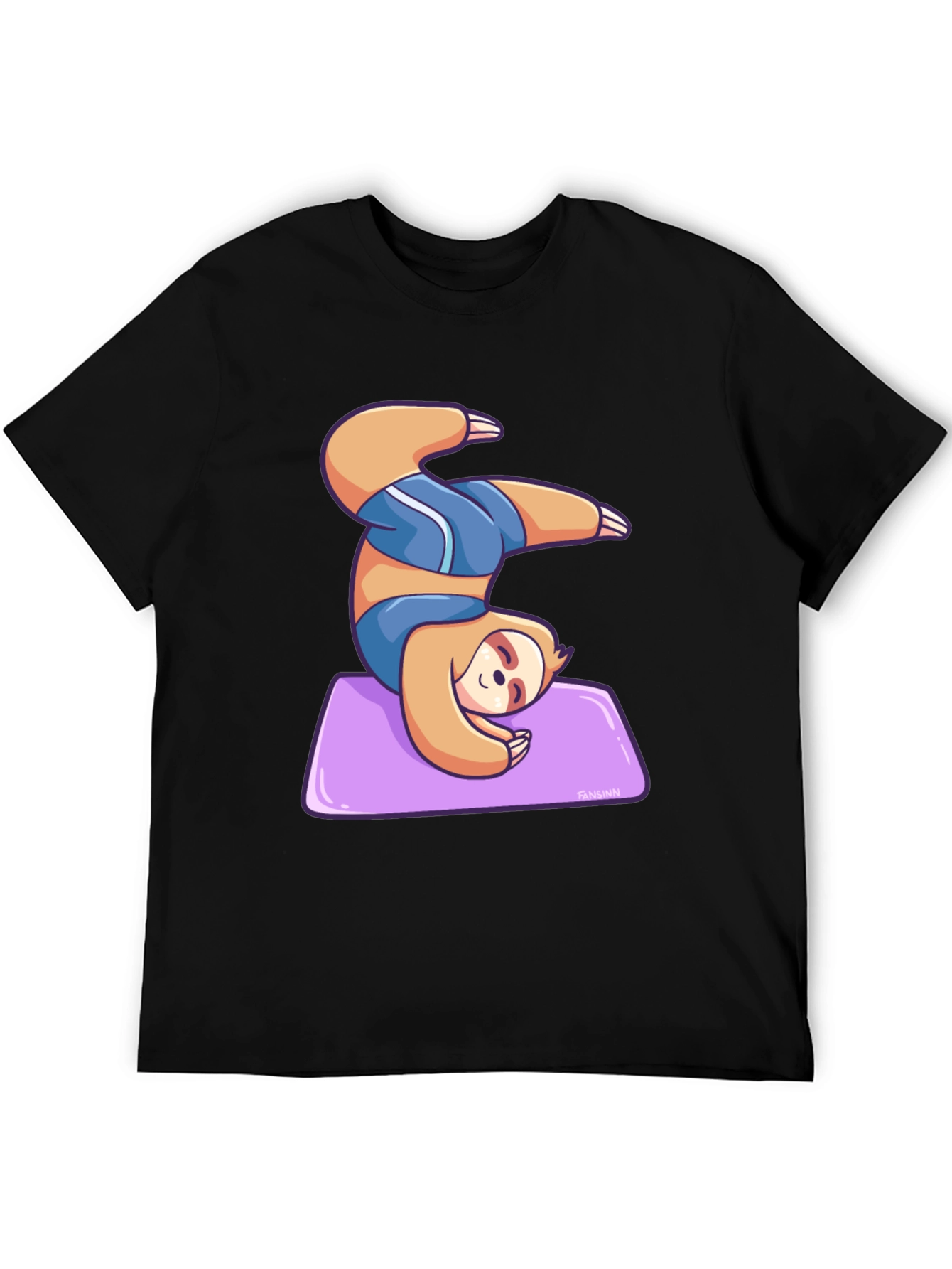 Black Yoga Sloth Graphic Tee - Relaxed Fit view 5