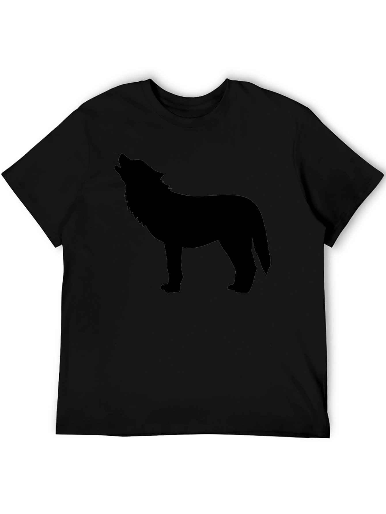 Black Wolf Silhouette Black Graphic Tee view 5
