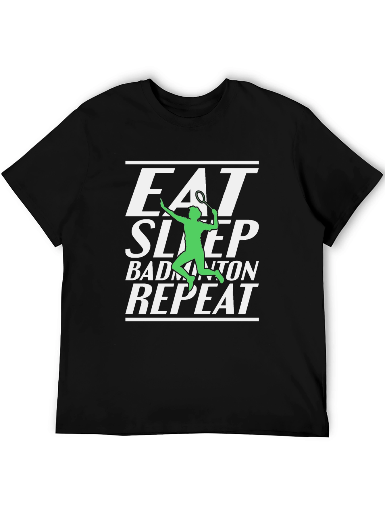 Black Eat Sleep Badminton Repeat Graphic Tee view 5