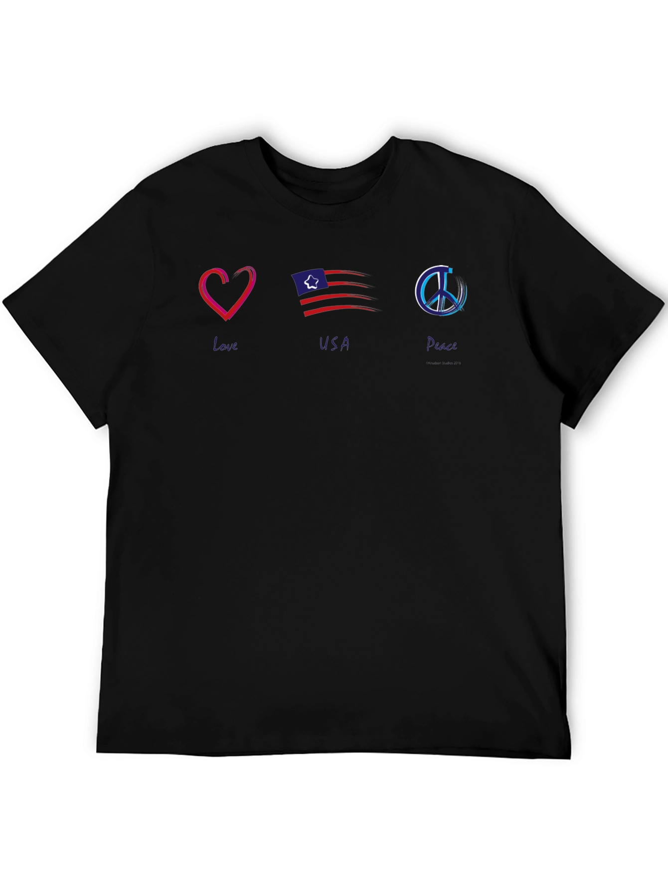 Black Love USA Peace Graphic T-Shirt view 5