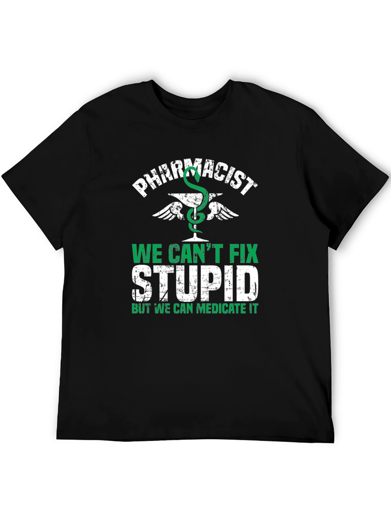 Black Pharmacist T-Shirt - We Can't Fix Stupid view 5