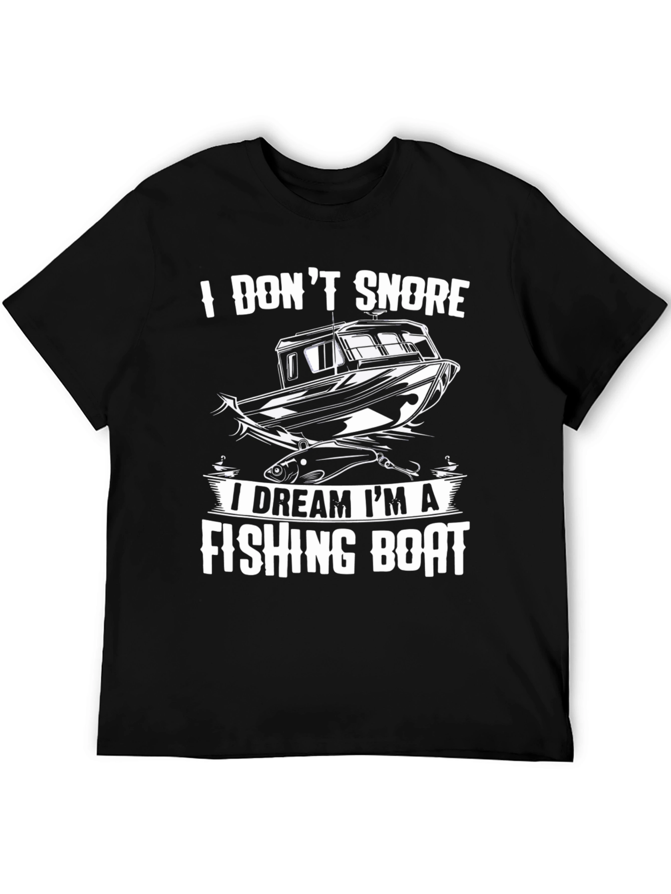 Fishing Boat Dream T-Shirt - Black Cotton Tee - 5