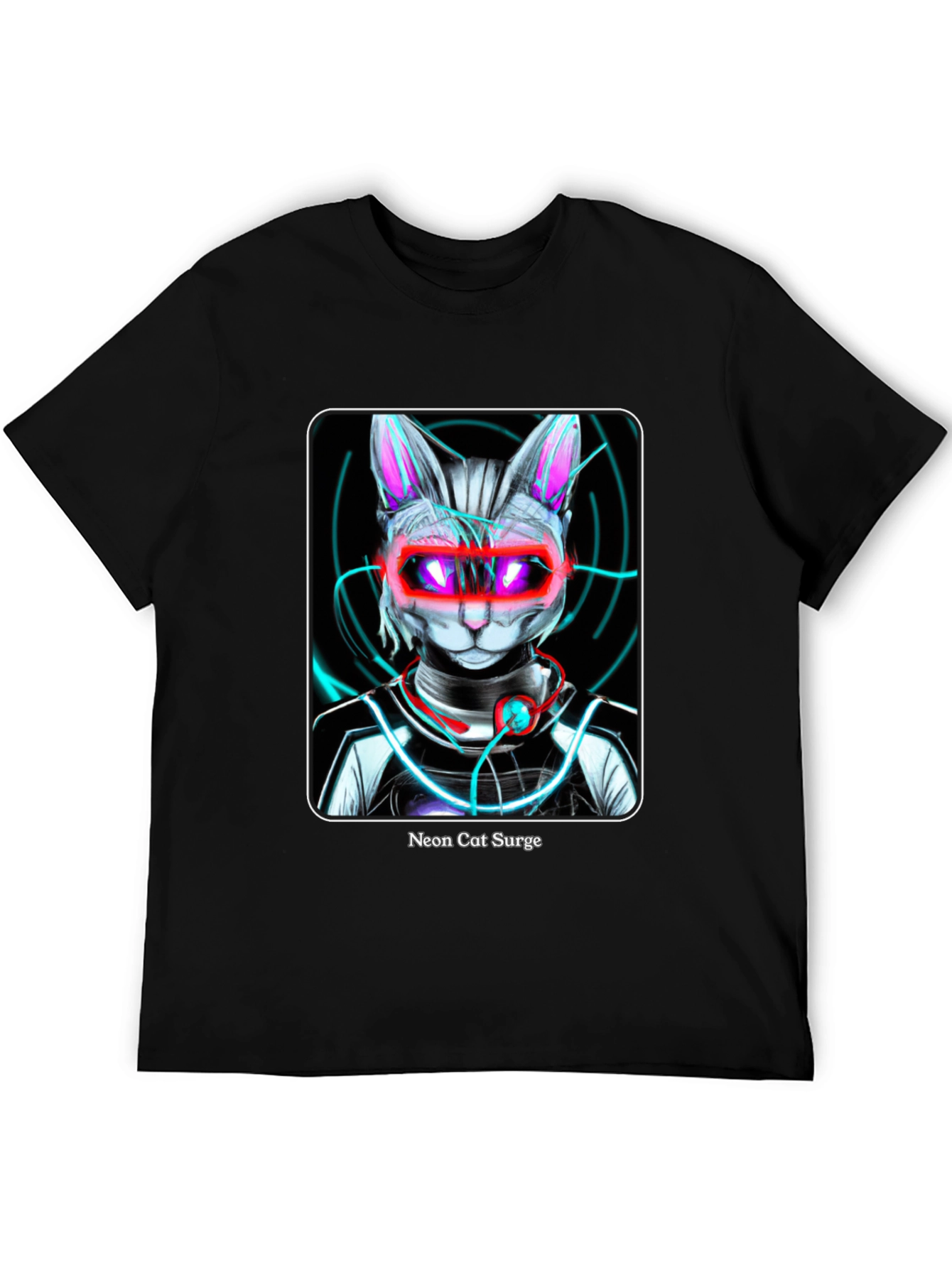 Neon Cat Surge Graphic T-Shirt - 5