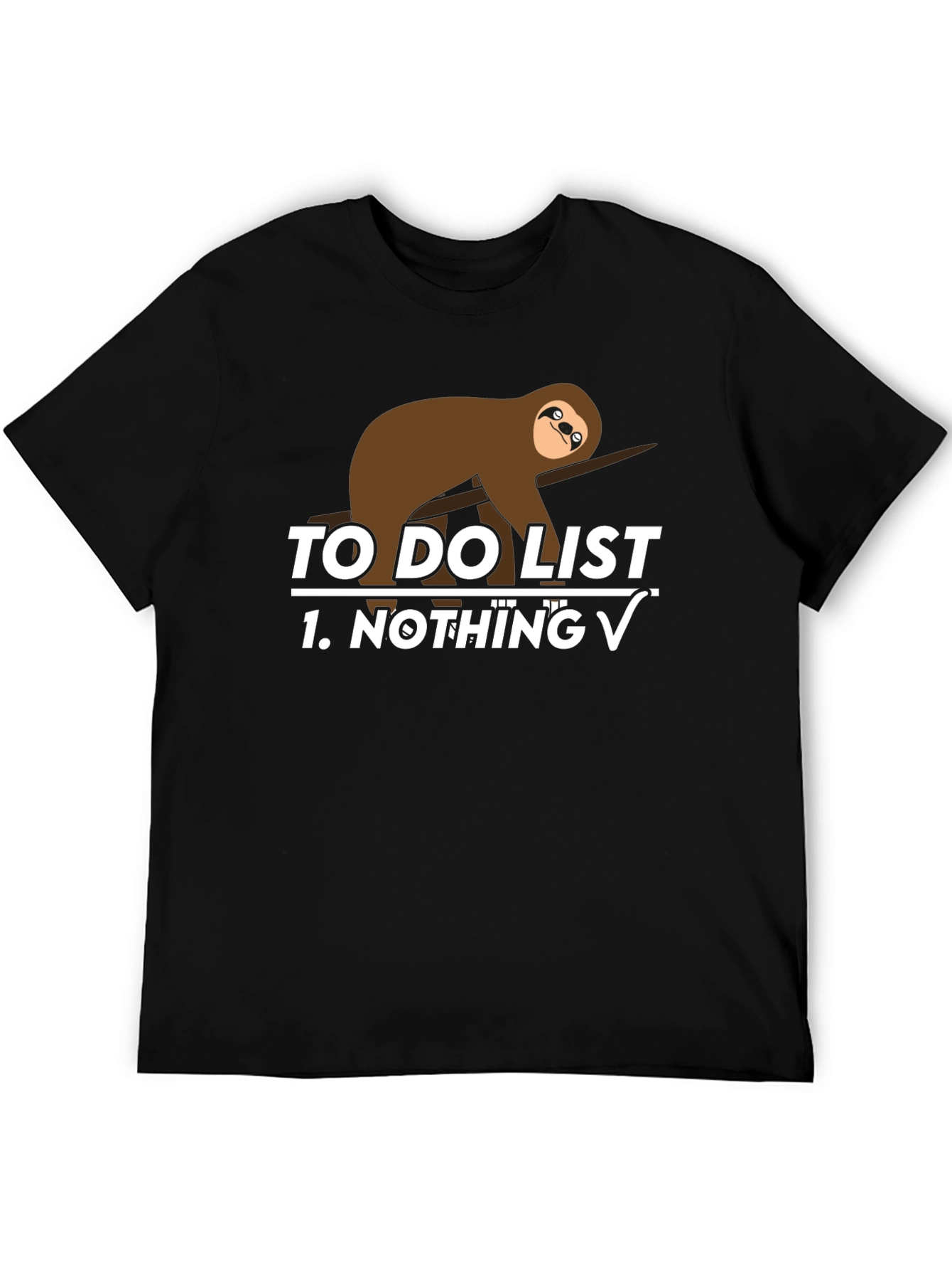 Black Sloth To-Do List Funny Graphic Tee view 5