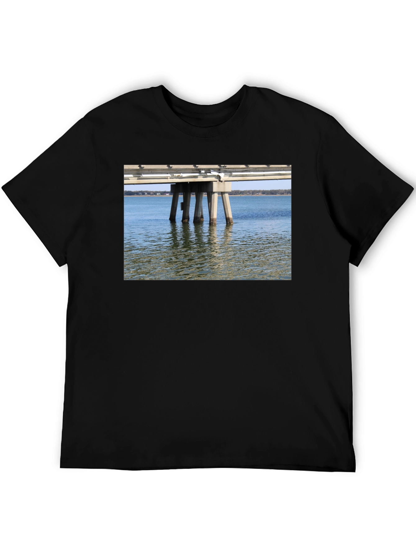 Black Pier View T-Shirt - Black, Casual Wear view 5