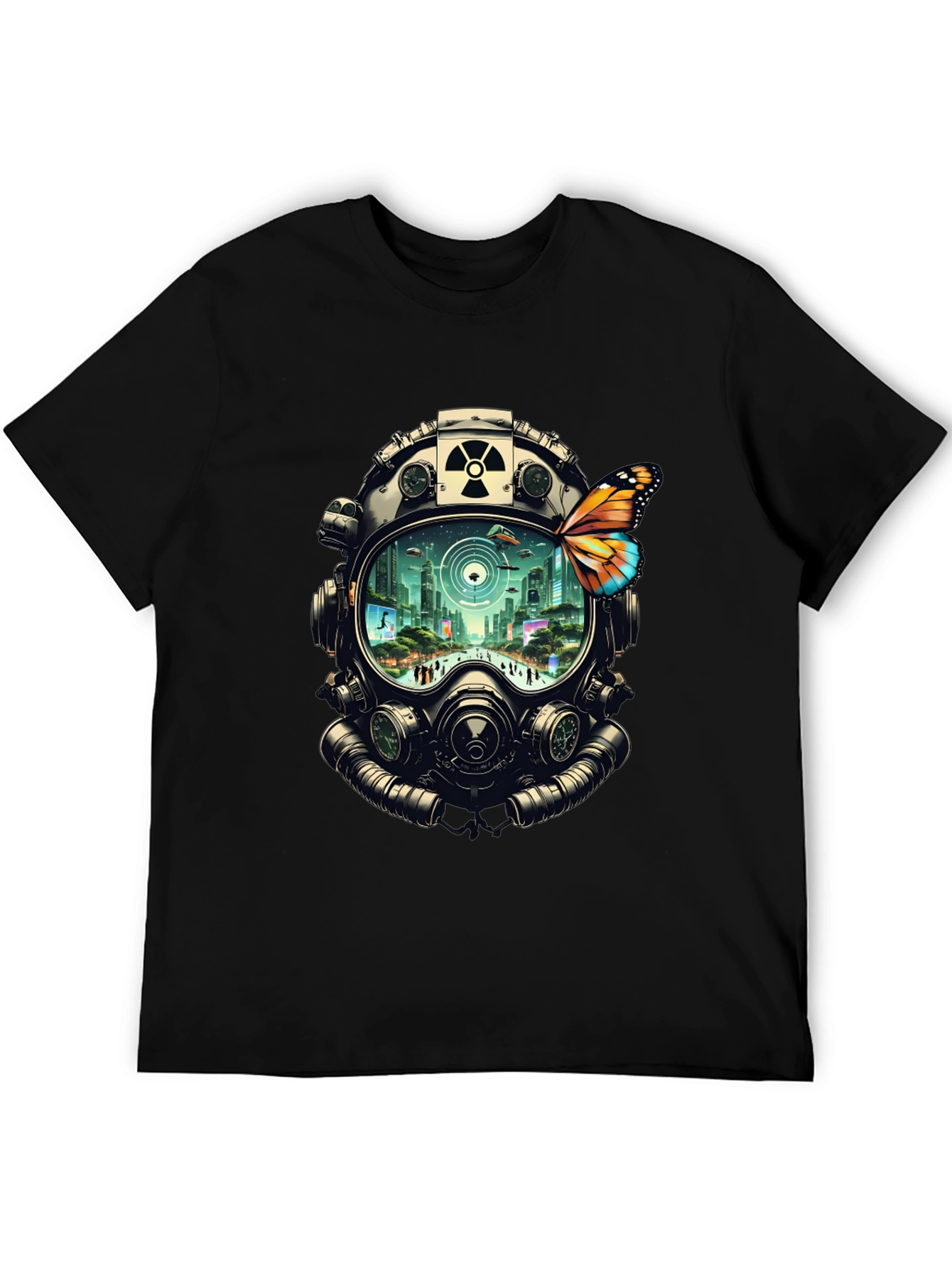 Gas Mask Cityscape Graphic Tee - 5