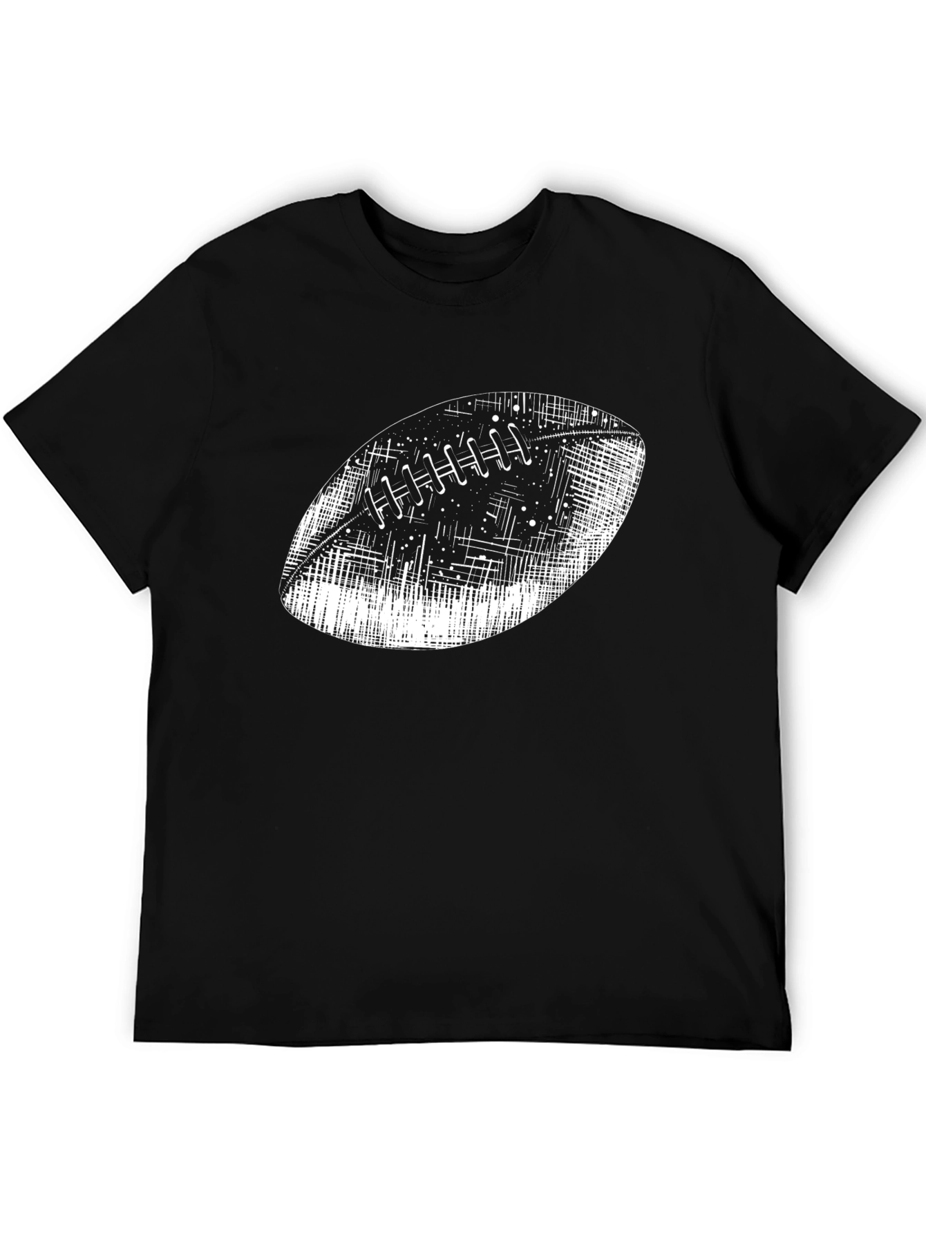 Black Football Graphic Black T-Shirt view 5