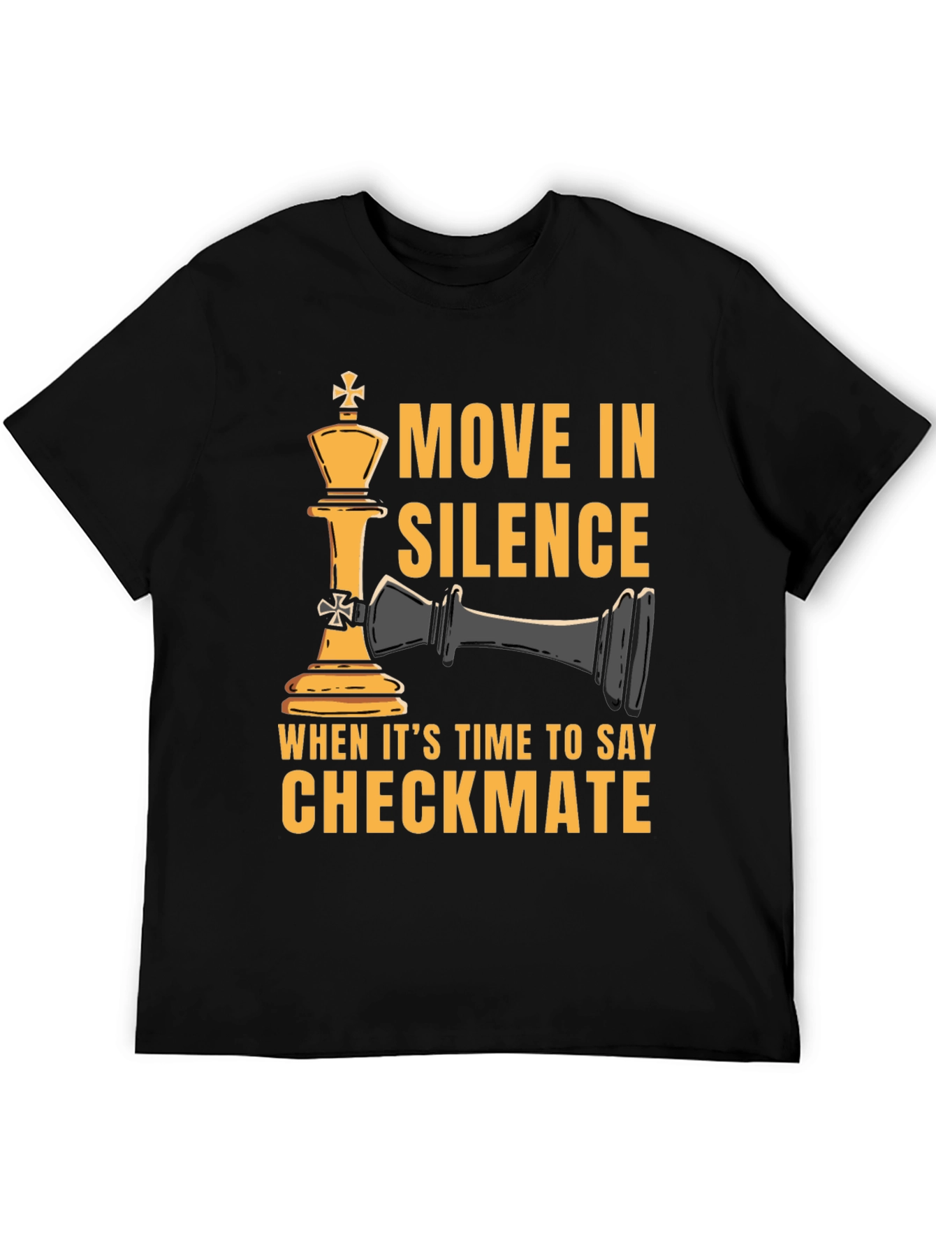Black Move In Silence Chess Graphic T-Shirt view 5
