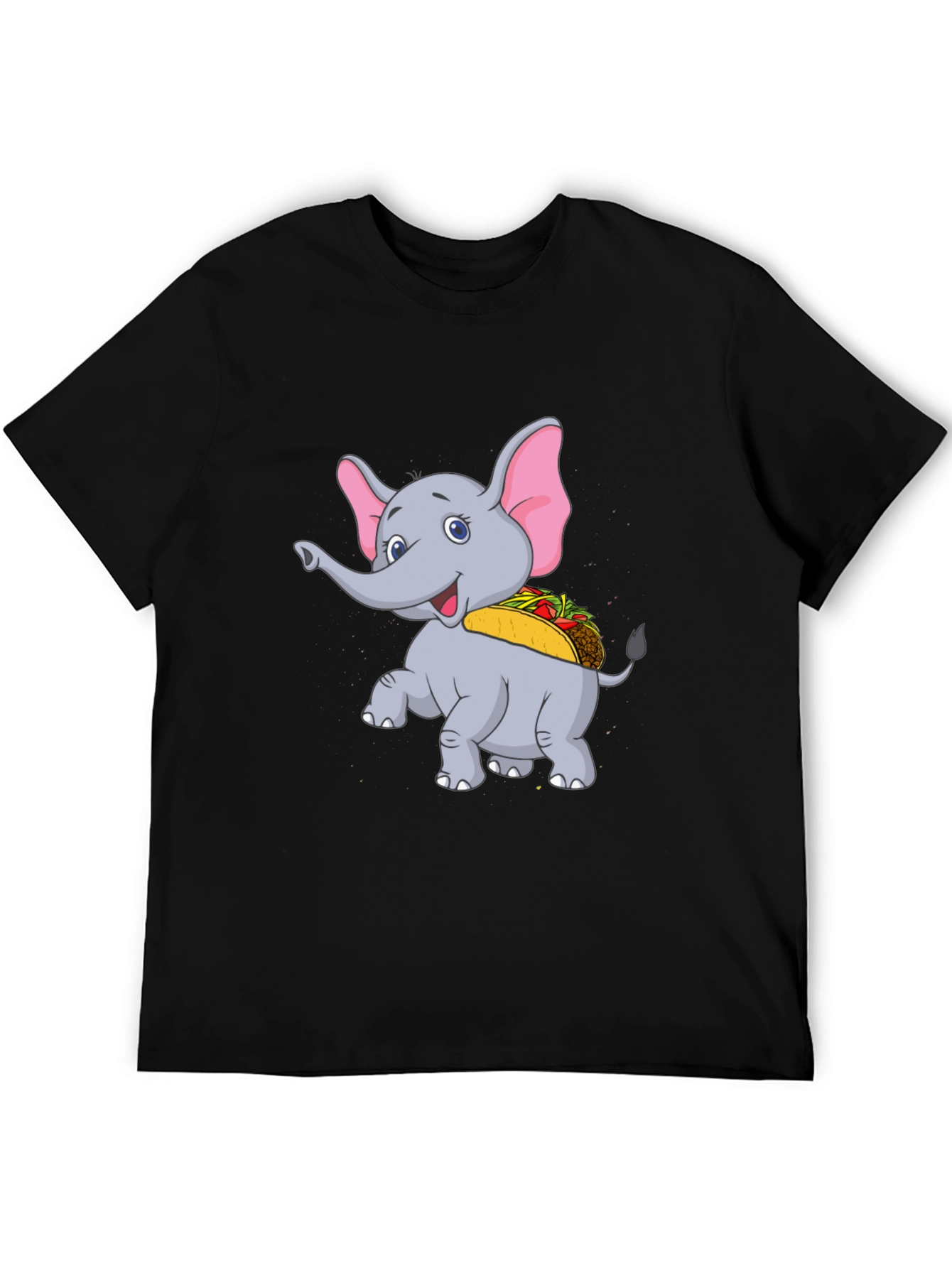 Black Elephant Taco T-Shirt - Cute Cartoon Animal Tee view 5