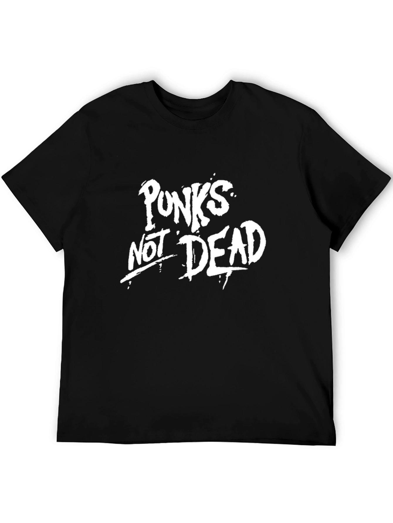 Black Punx Not Dead Graphic T-Shirt - Black Cotton Tee view 5