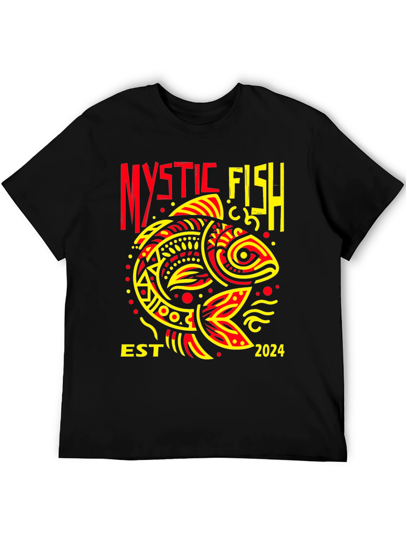 Black Mystic Fish EST 2024 Graphic Tee view 5