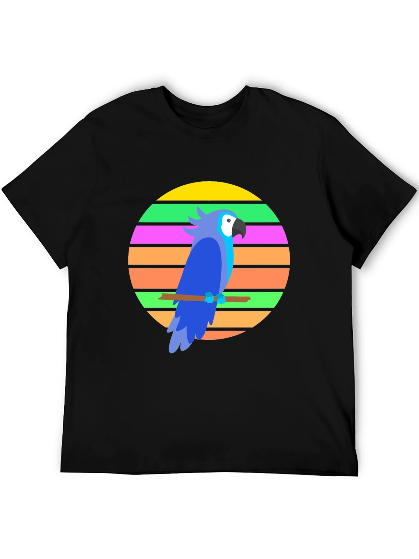 Black Retro Parrot Graphic Tee view 5