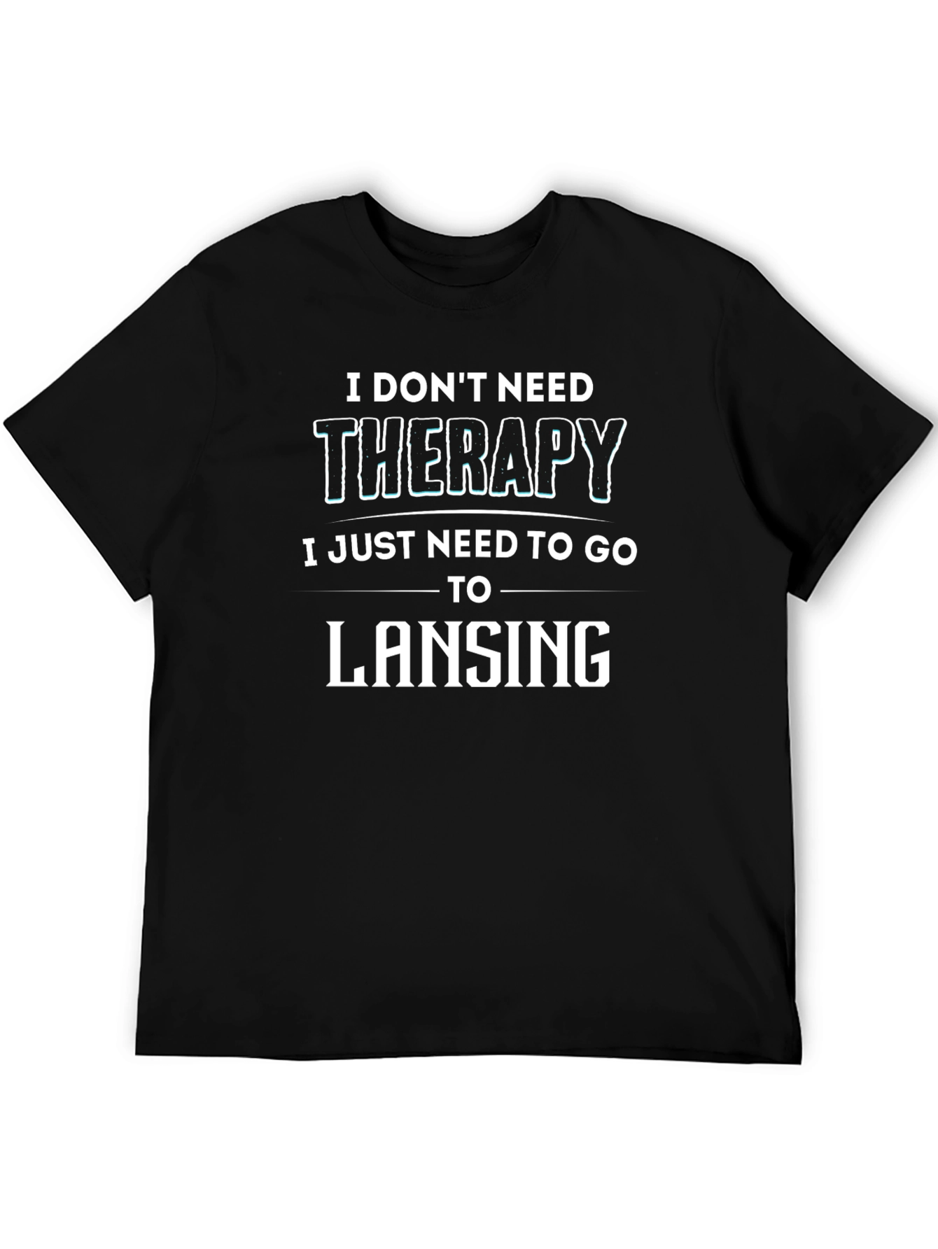 Black Therapy Lansing Graphic Tee - Novelty T-Shirt view 5