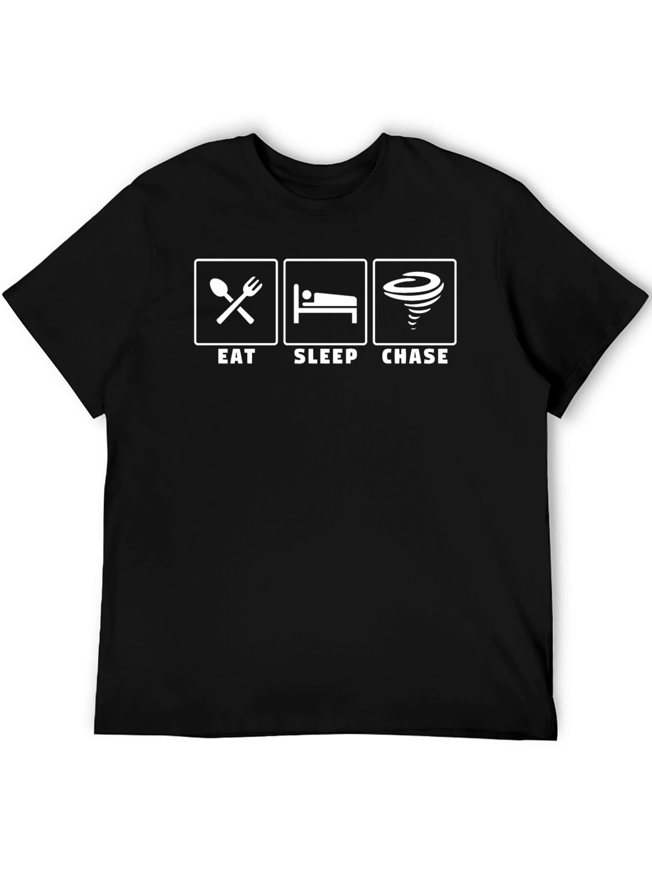 Black Eat Sleep Chase T-Shirt - Tornado Chaser Tee view 5