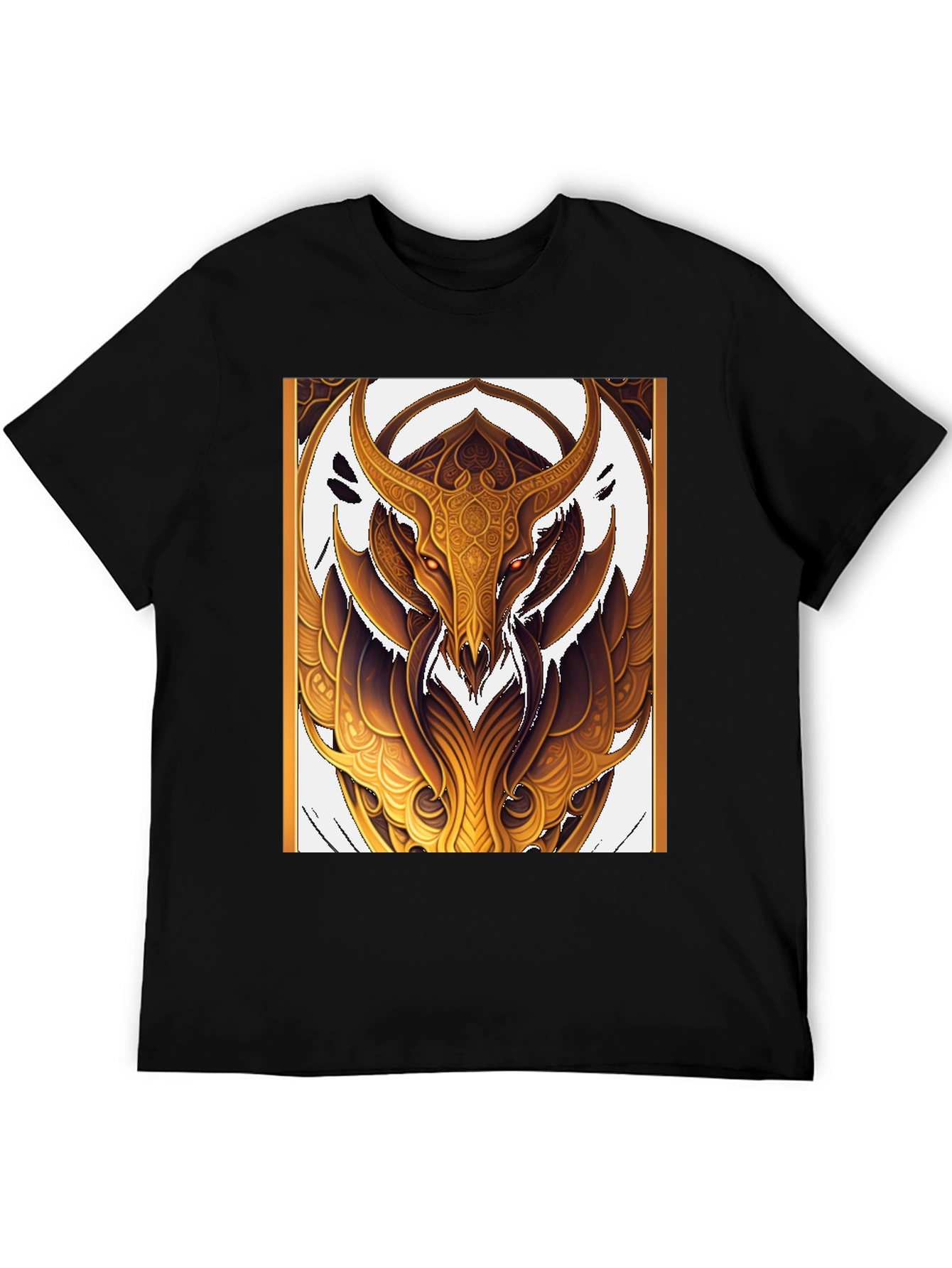 Black Golden Minotaur Graphic Black T-Shirt view 5