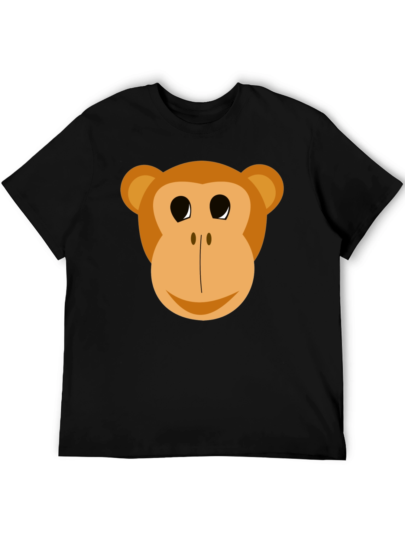Black Funny Monkey Face Graphic T-Shirt view 5
