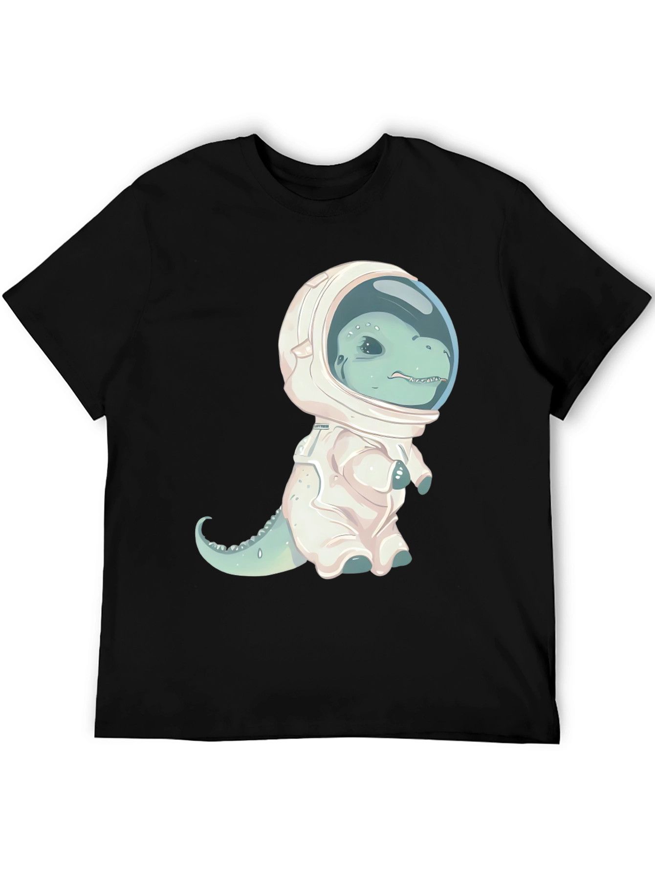 Black Dino Astronaut Graphic T-Shirt view 5