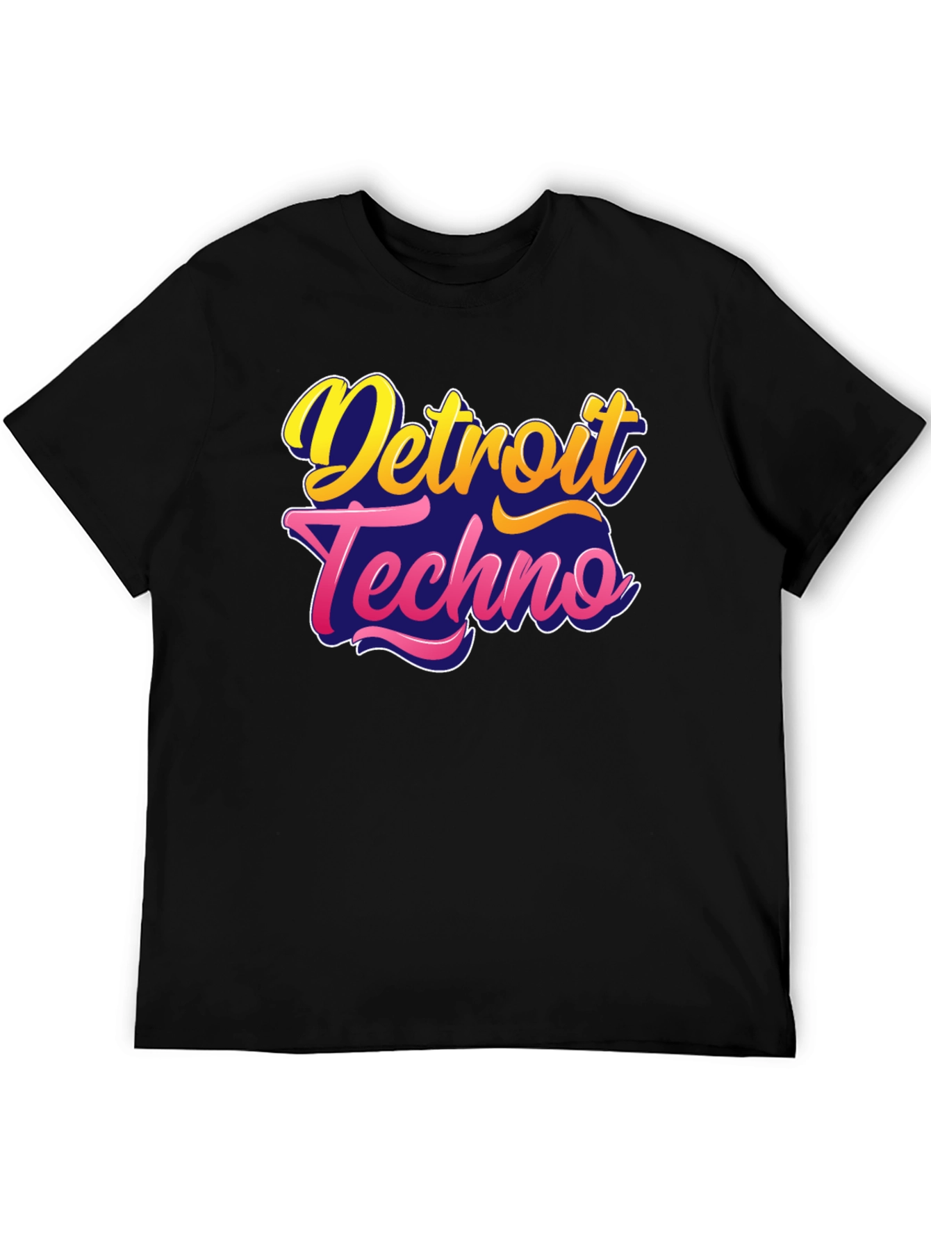 Black Detroit Techno Black T-Shirt view 5
