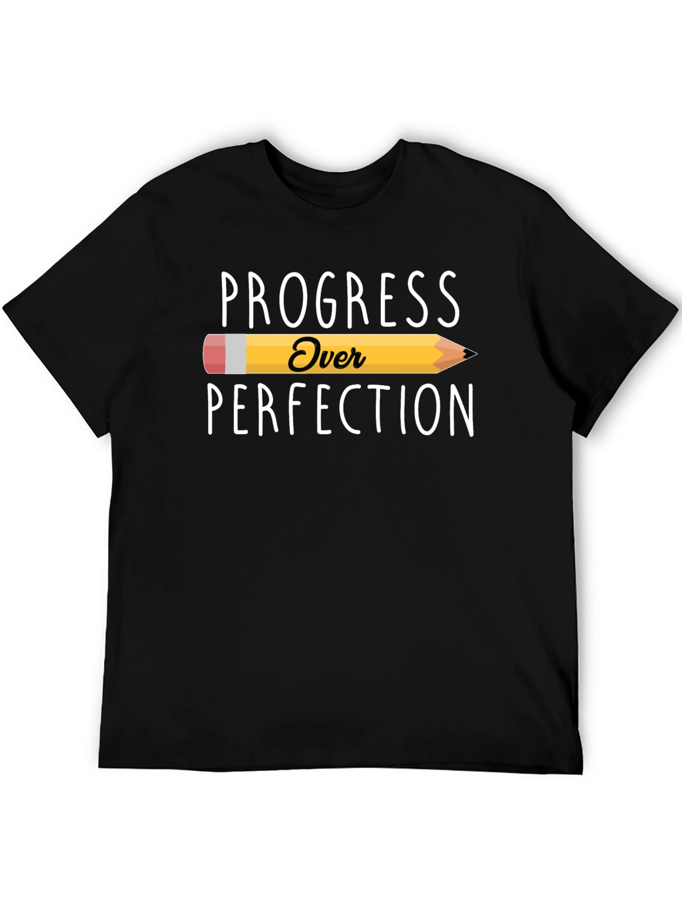 Black Progress Over Perfection T-Shirt - Motivational Tee view 5
