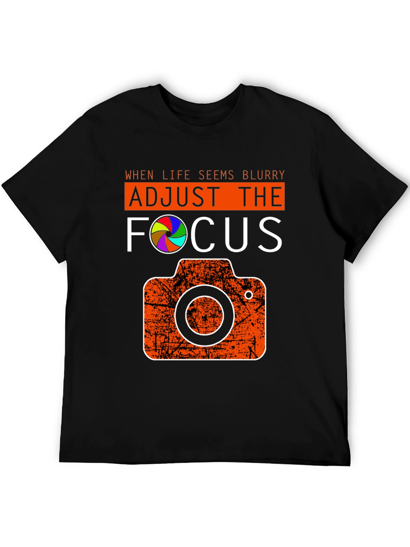 Black Adjust the Focus Graphic Tee - Photography Lover's T-Shirt view 5