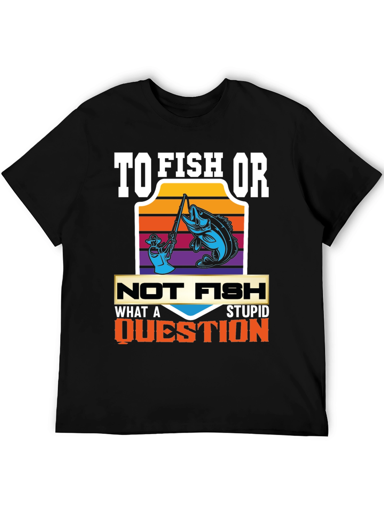 Black Fishing Humor T-Shirt: To Fish Or Not Fish view 5