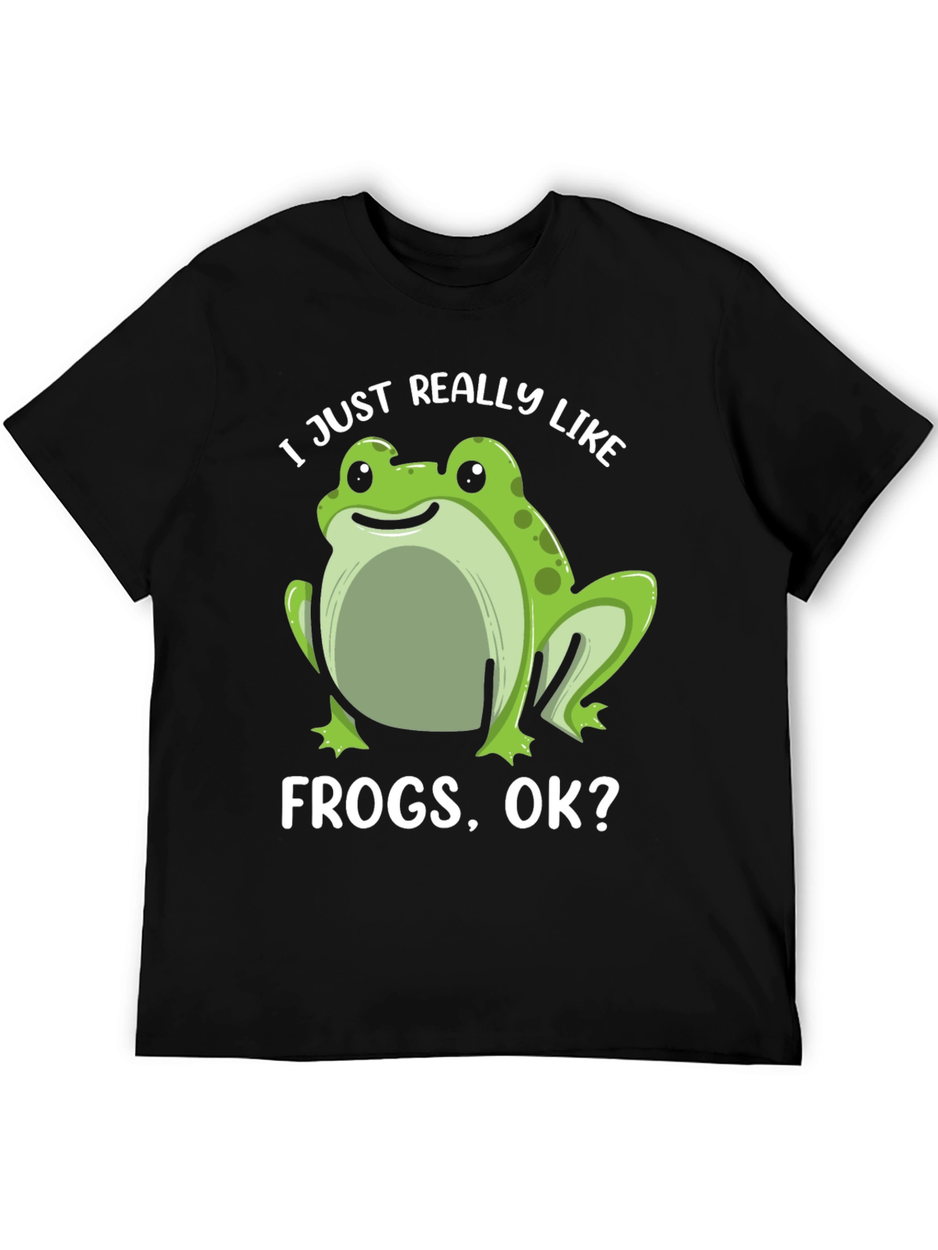 Black Frog Lover T-Shirt - I Just Really Like Frogs, Ok? view 5