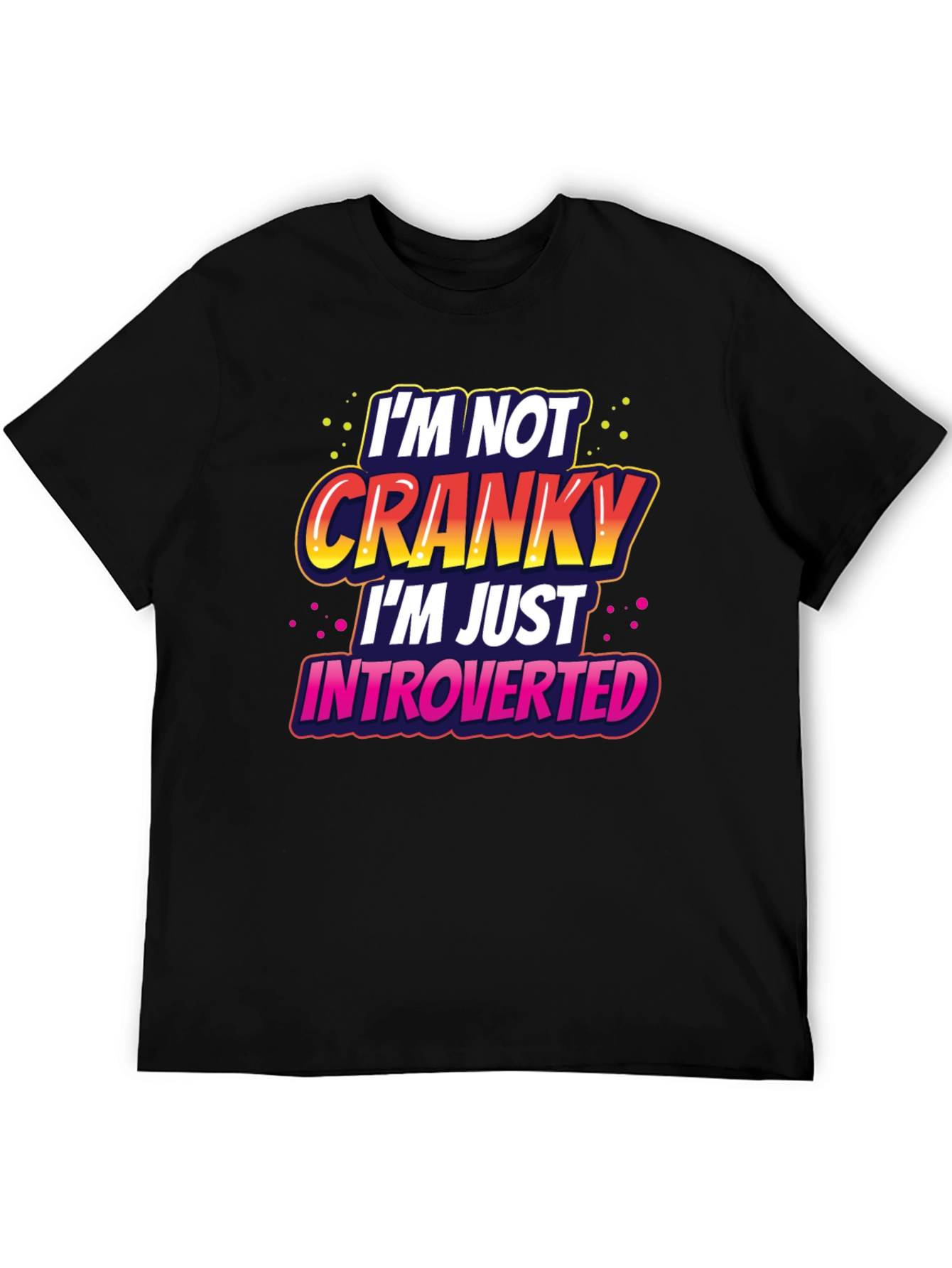 Black Introverted Graphic Tee -  Funny Novelty T-Shirt view 5