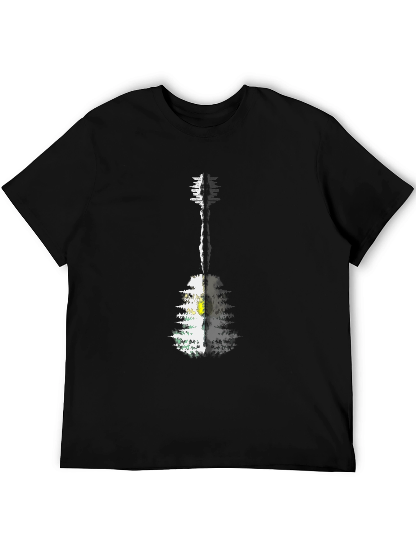 Guitar Forest Graphic Tee - Men's Black T-Shirt - 5