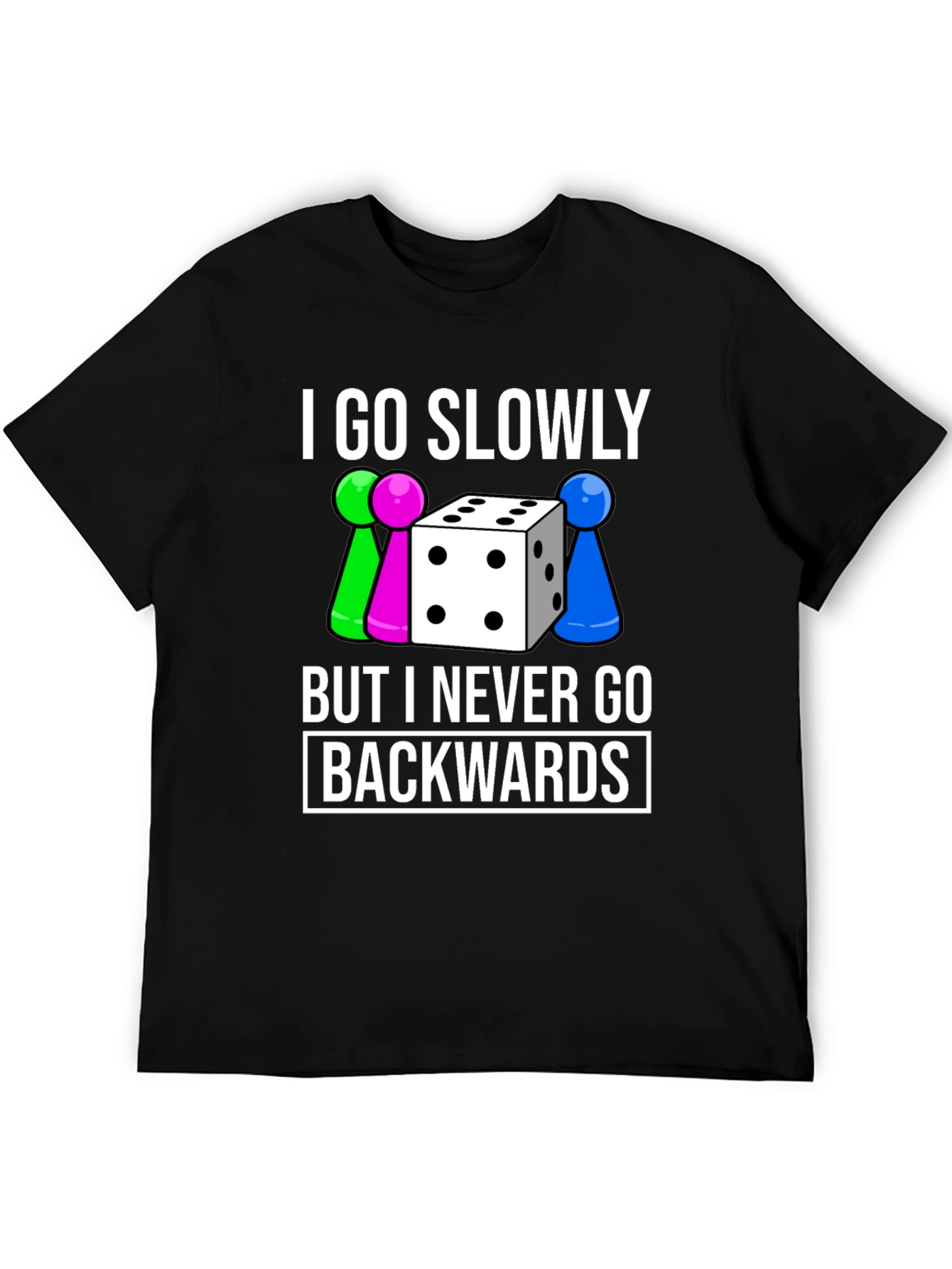 Black Go Slowly T-Shirt - Never Backwards view 5