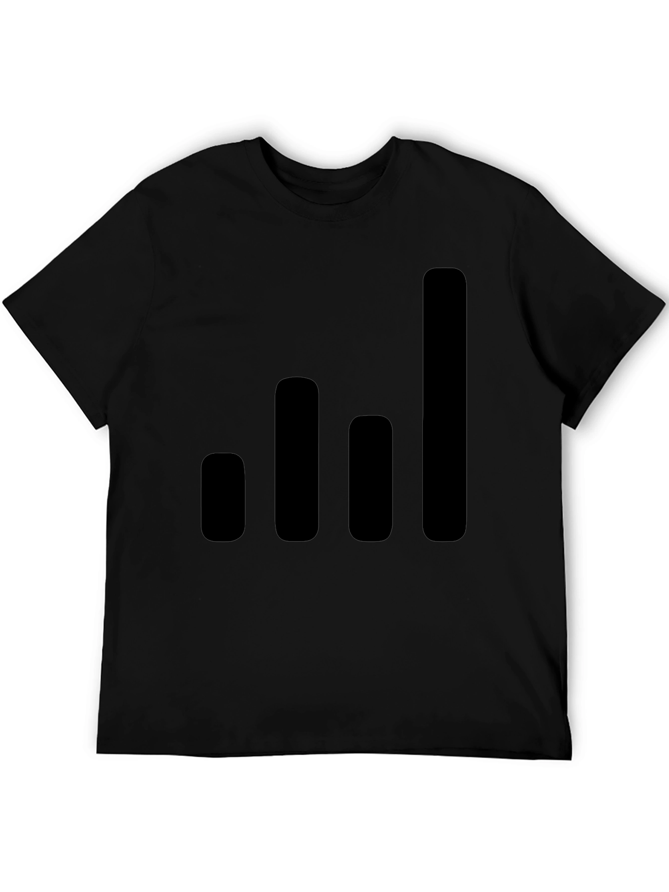 Black Modern Black T-Shirt with Graphic Bars Design view 5