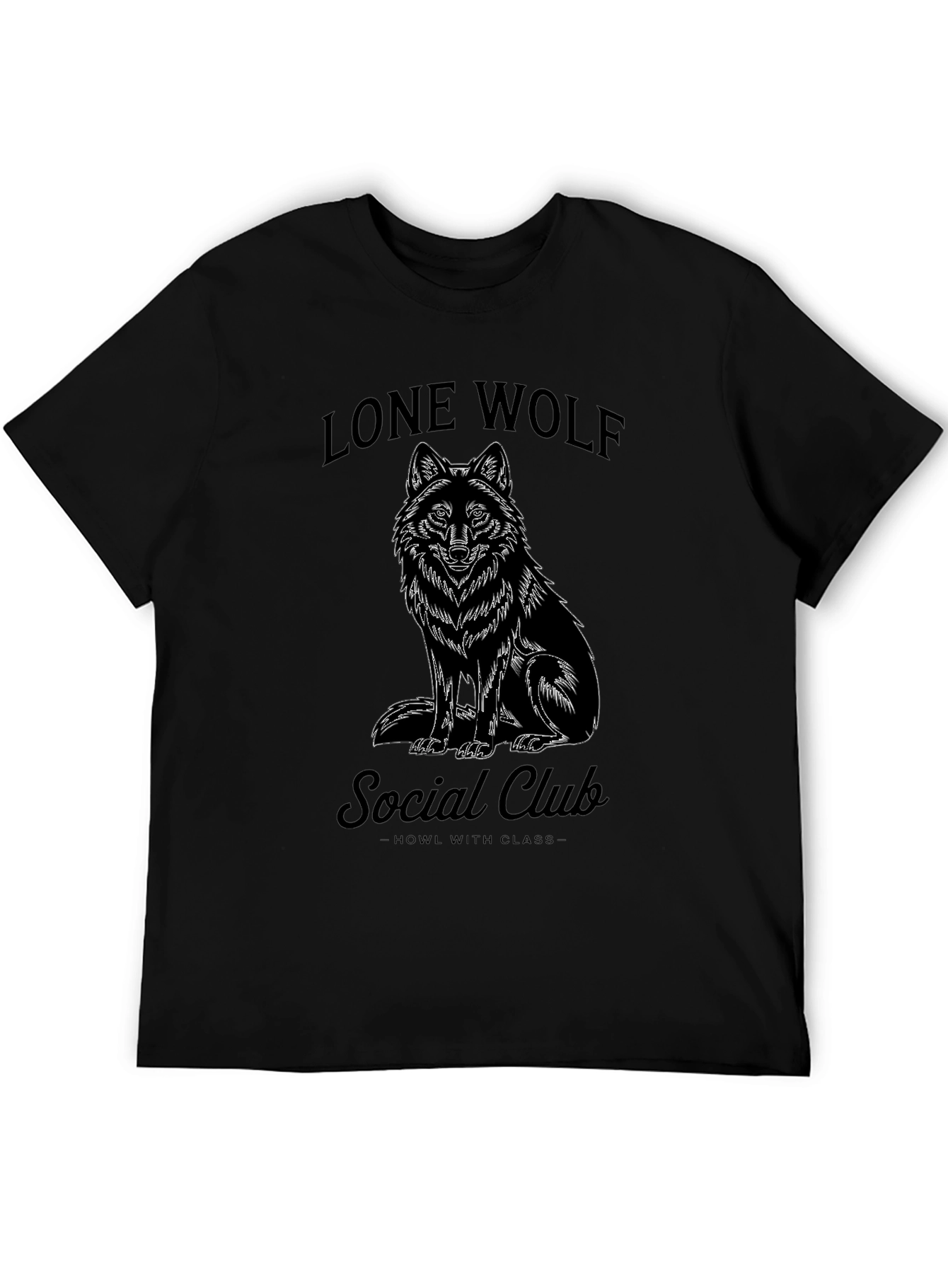 Black Lone Wolf Social Club Black T-Shirt view 5
