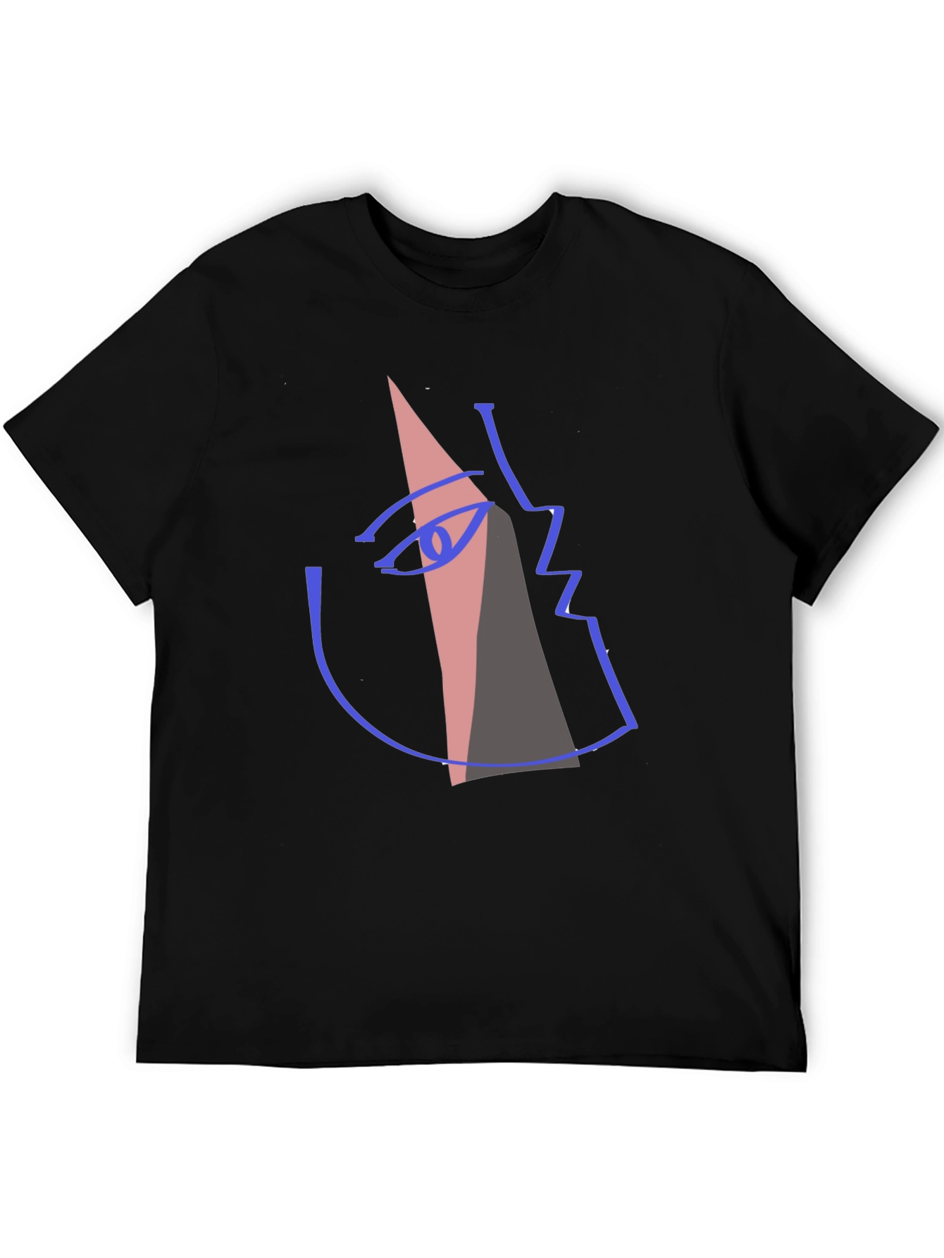 Black Abstract Face Graphic T-Shirt - Modern Art Tee view 5