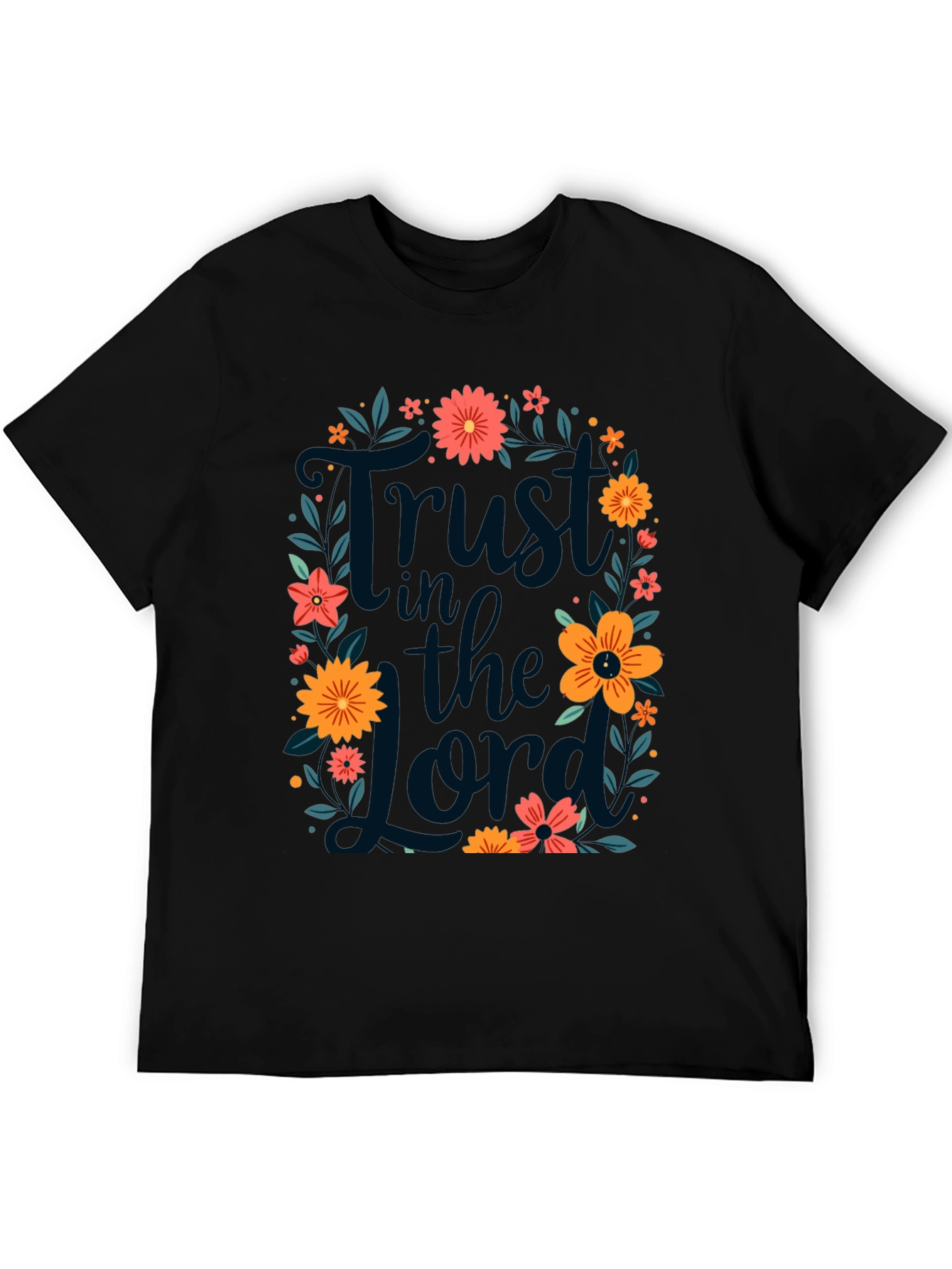 Black Trust in the Lord Floral Tee view 5