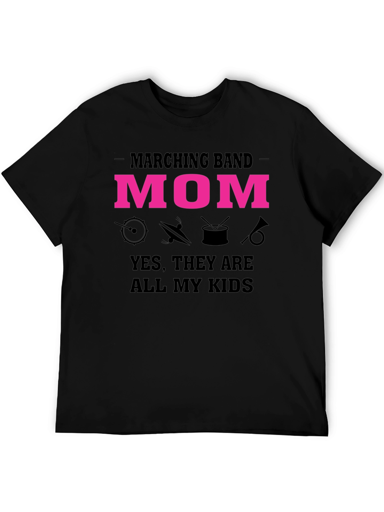 Black Marching Band Mom Graphic T-Shirt view 5