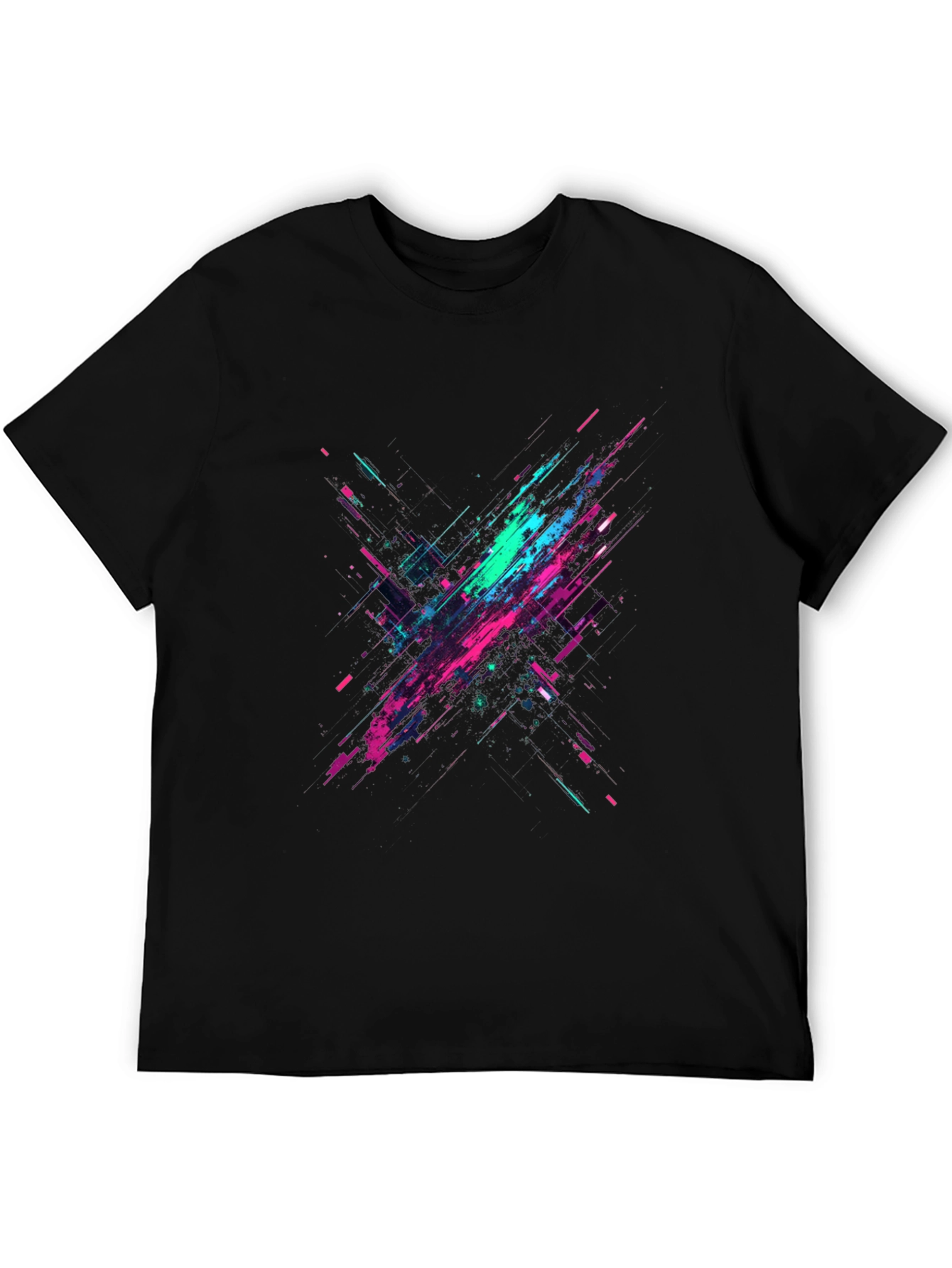 Black Abstract Graphic Print Black T-Shirt view 5