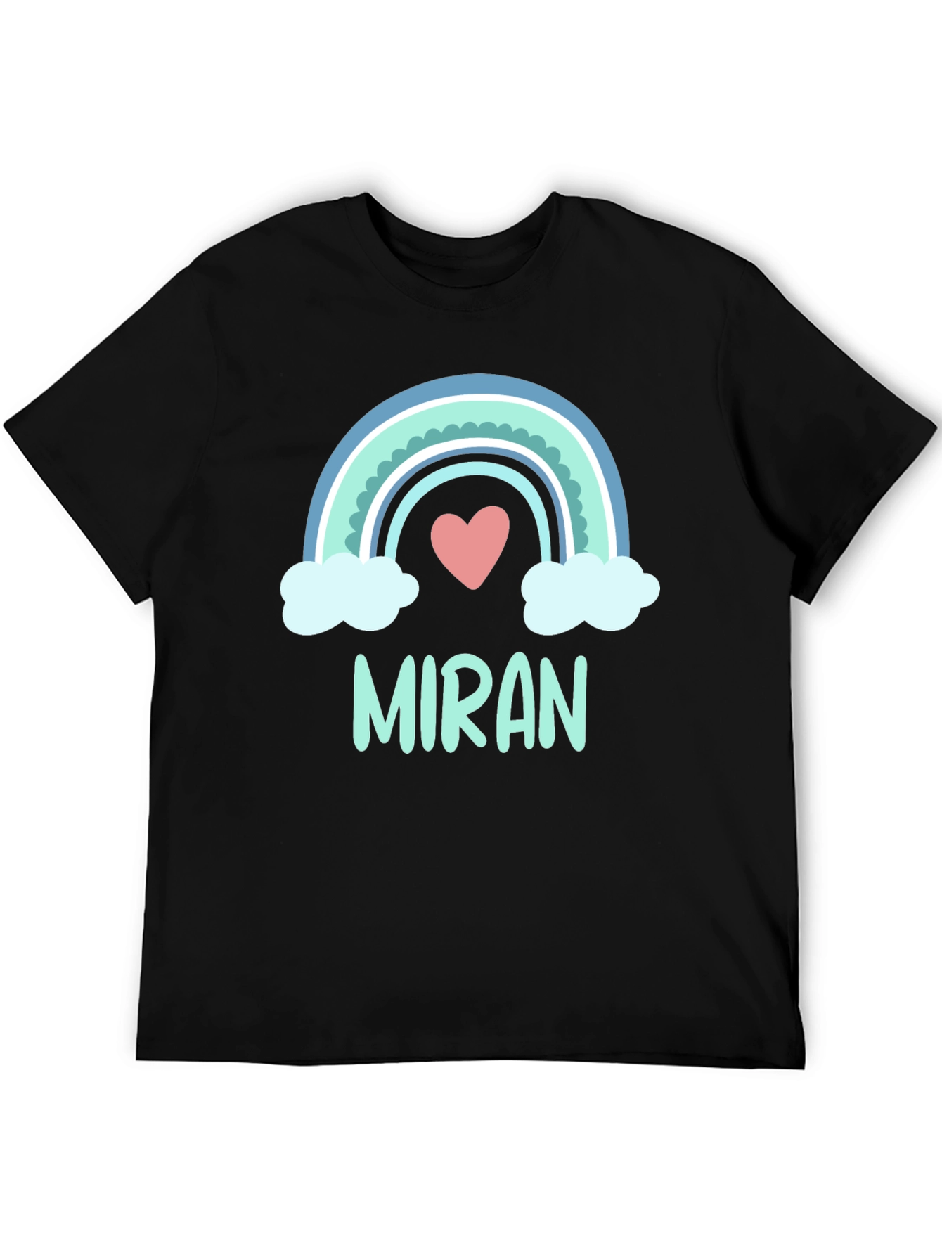 Black Rainbow Miran Heart Tee - Cute Custom Gift view 5