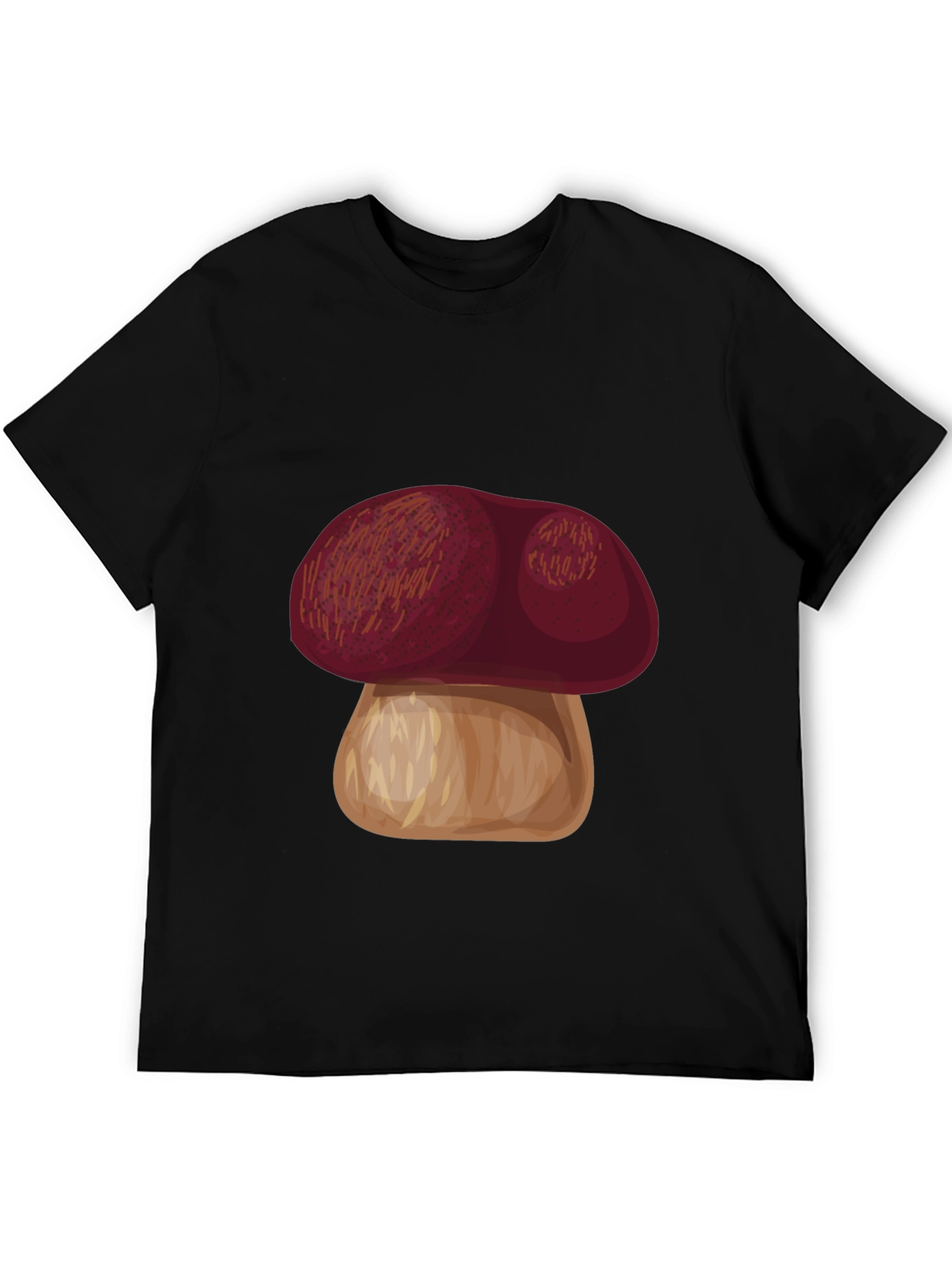 Black Mushroom Graphic Tee - Casual Black T-Shirt view 5