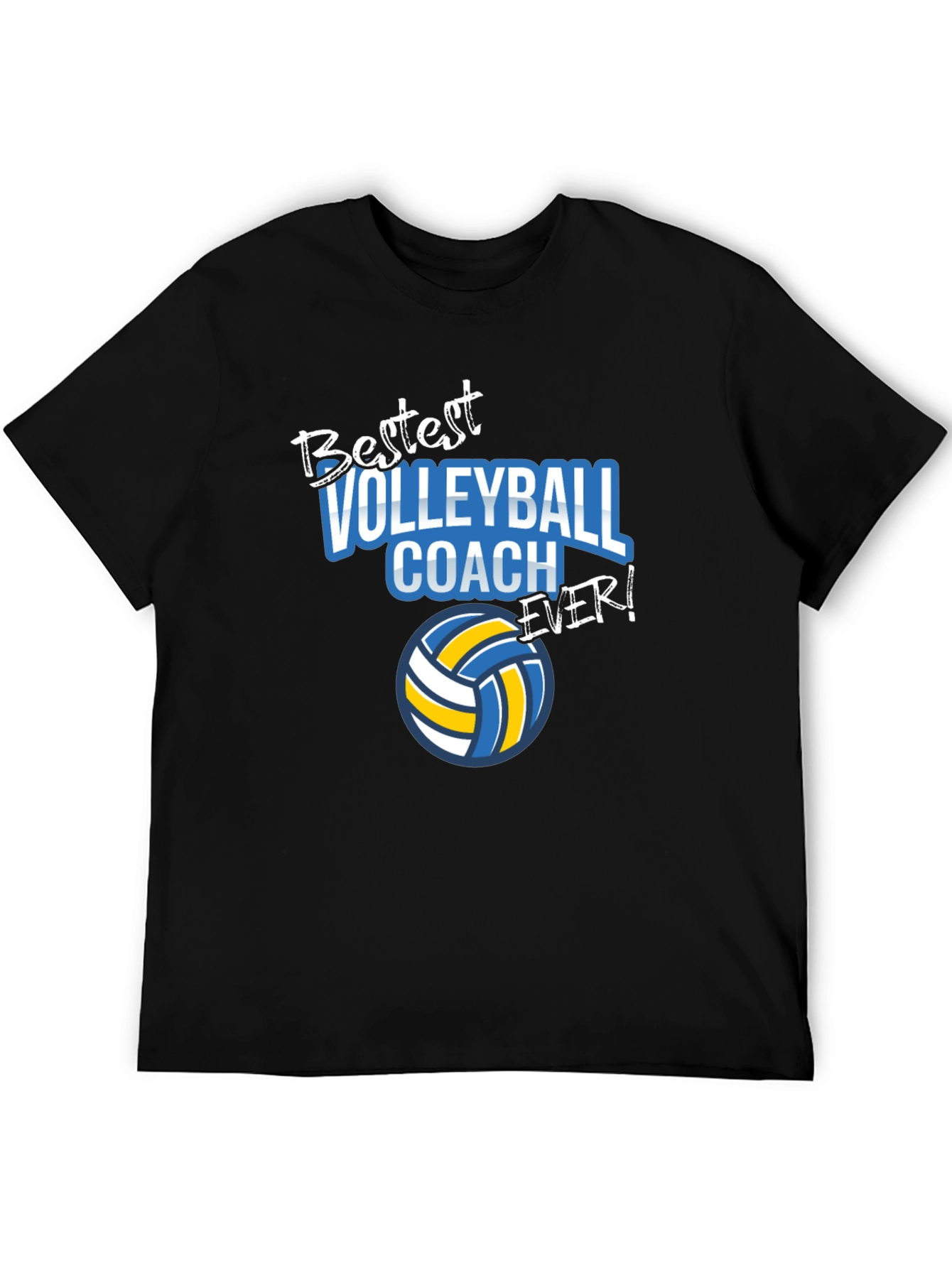 Black Bestest Volleyball Coach Ever! T-Shirt view 5