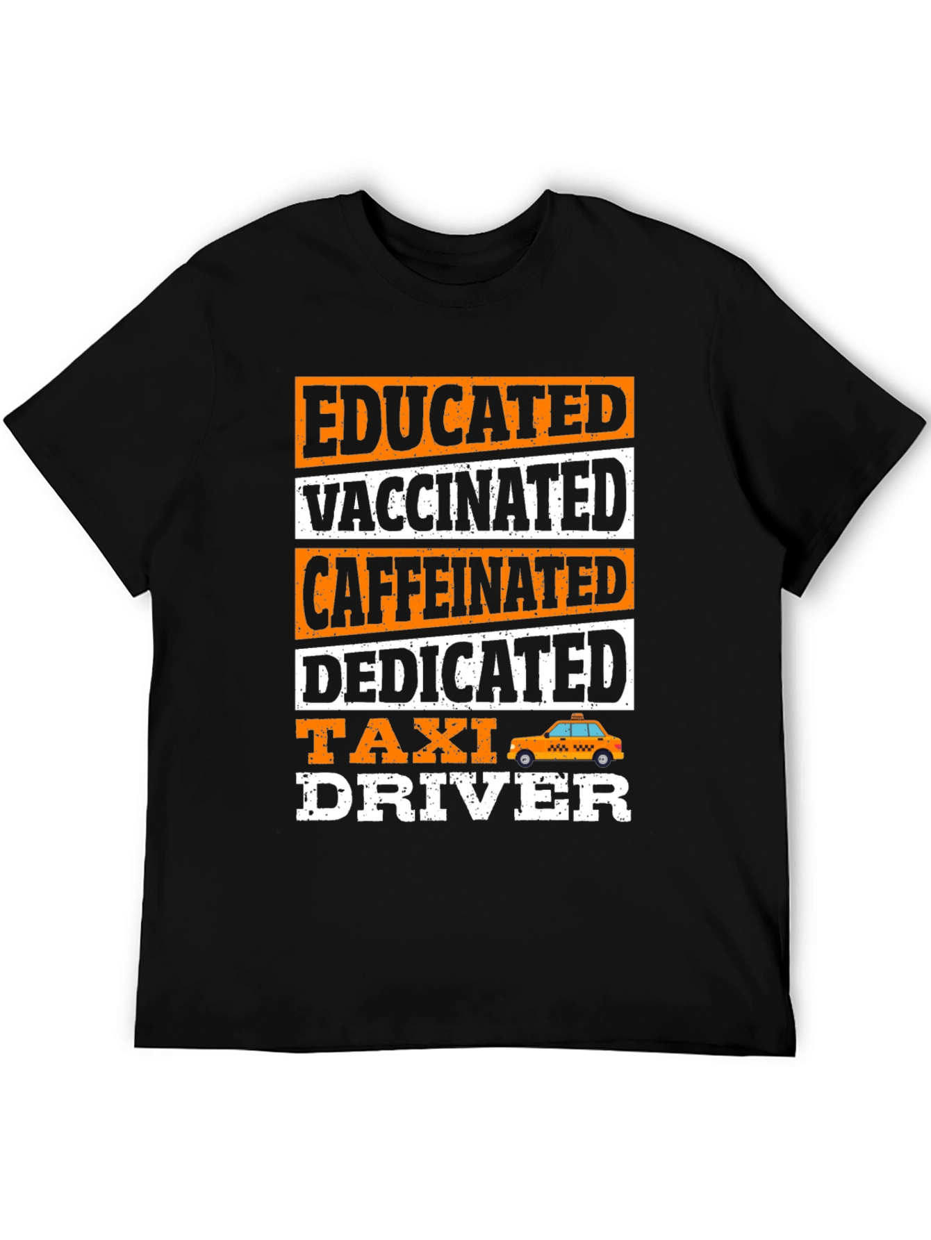 Black Educated Vaccinated Taxi Driver T-Shirt view 5