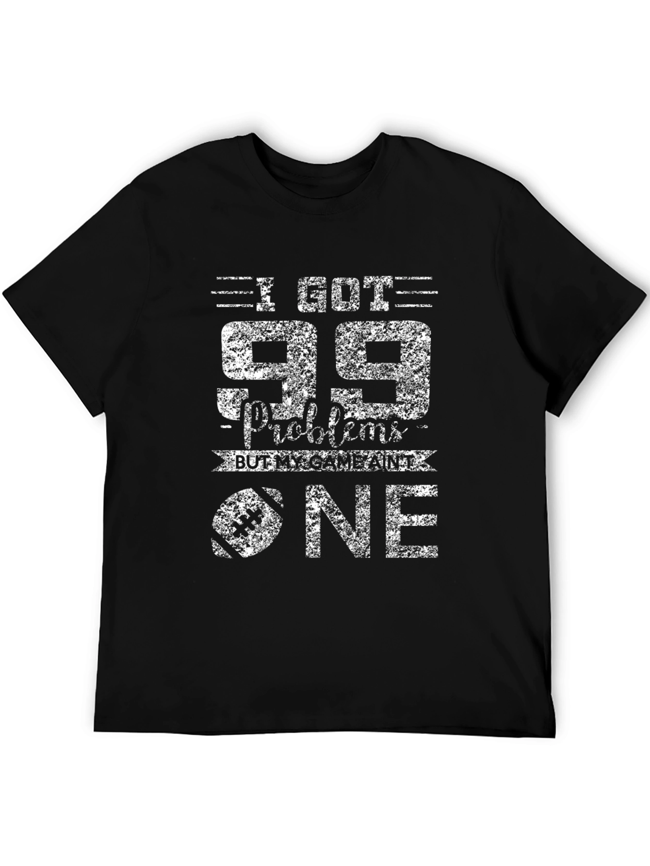 Black 99 Problems Football T-Shirt view 5