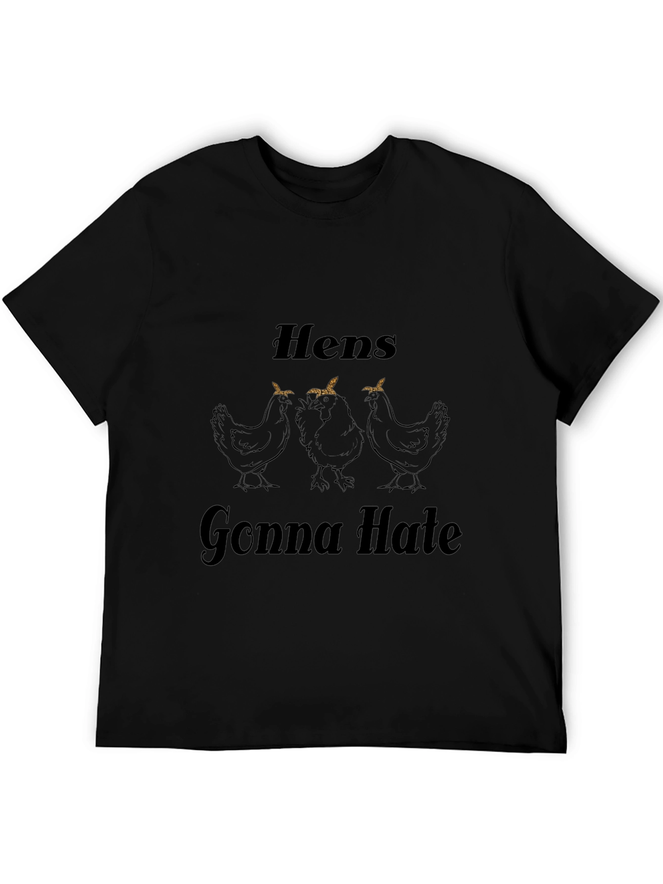 Black Hens Gonna Hate Graphic Tee - Black Cotton Blend view 5